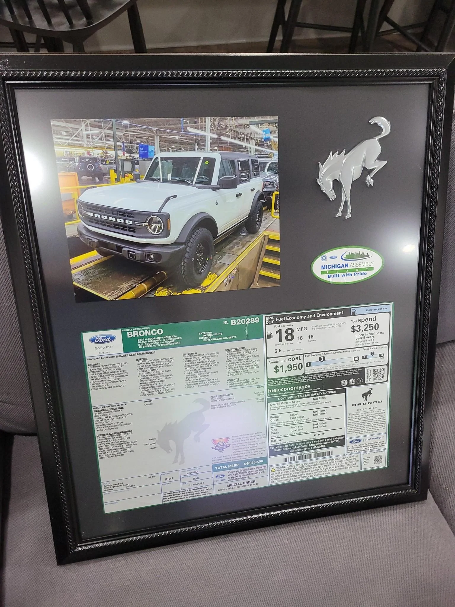 Ford Bronco Michigan Assembly Sticker image000000