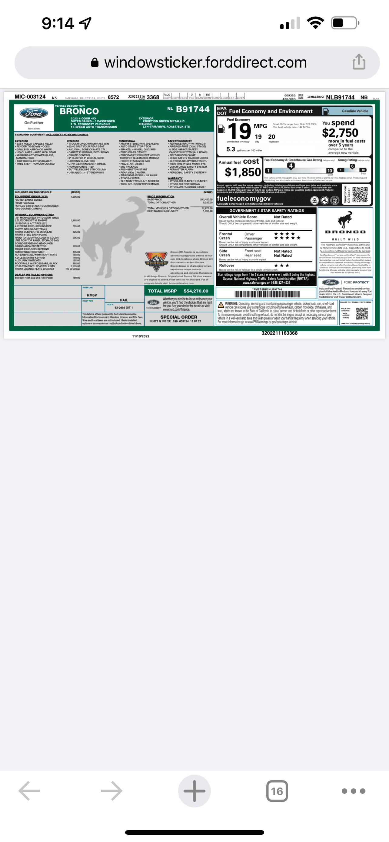 Ford Bronco 11/7/22 Build Week w/ Spreadsheet 17FE4CE9-4732-48A8-B341-608EADBBBCC1