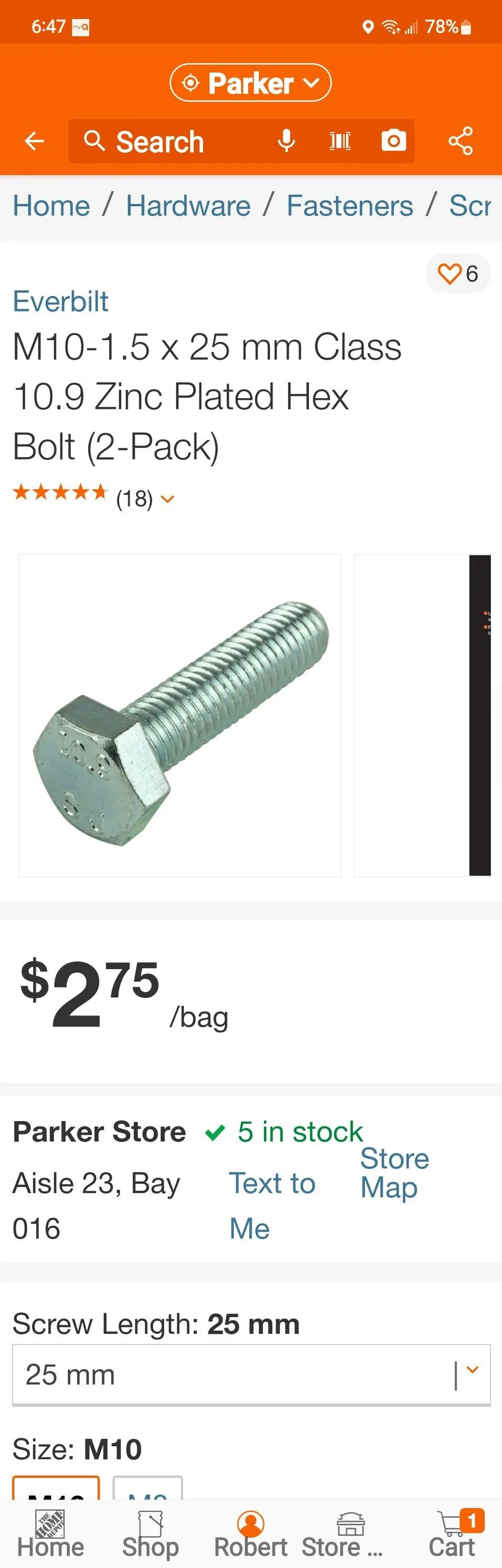 Ford Bronco Bolt size for installing running boards on a Base Bronco. Screenshot_20221112_184711_Home Depot