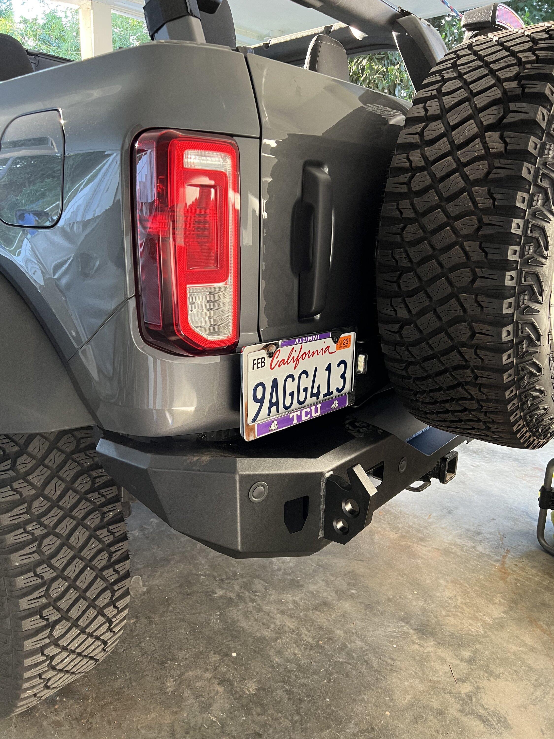 Ford Bronco DV8 Offroad | Rear License Plate Relocation Bracket IMG_5727