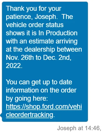 Ford Bronco 10/31/2022 build week group dat