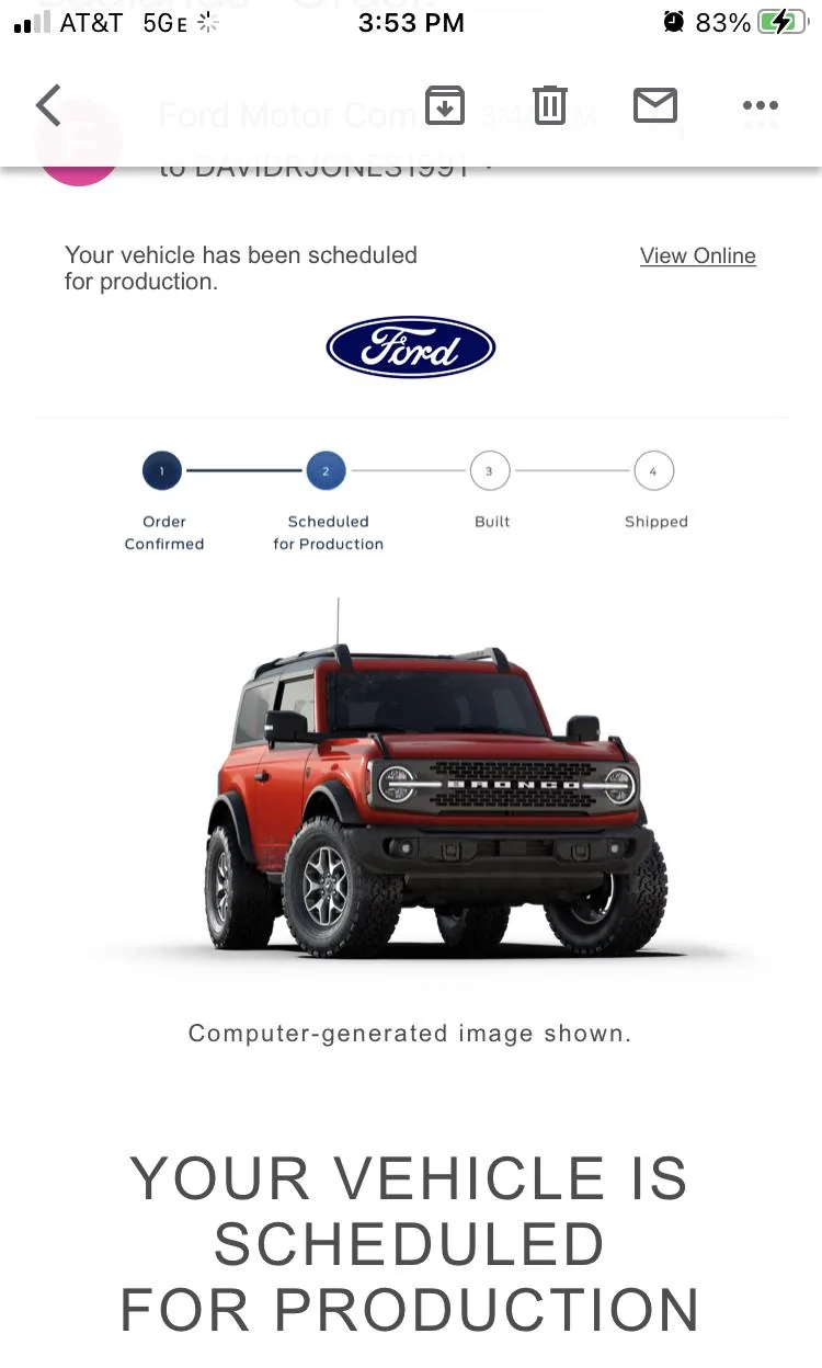 Ford Bronco 📬 Scheduling 11/17 for production weeks through 1/16 [Emails now rolling in!] D3BD13D2-4E91-47B5-82BB-450207527322
