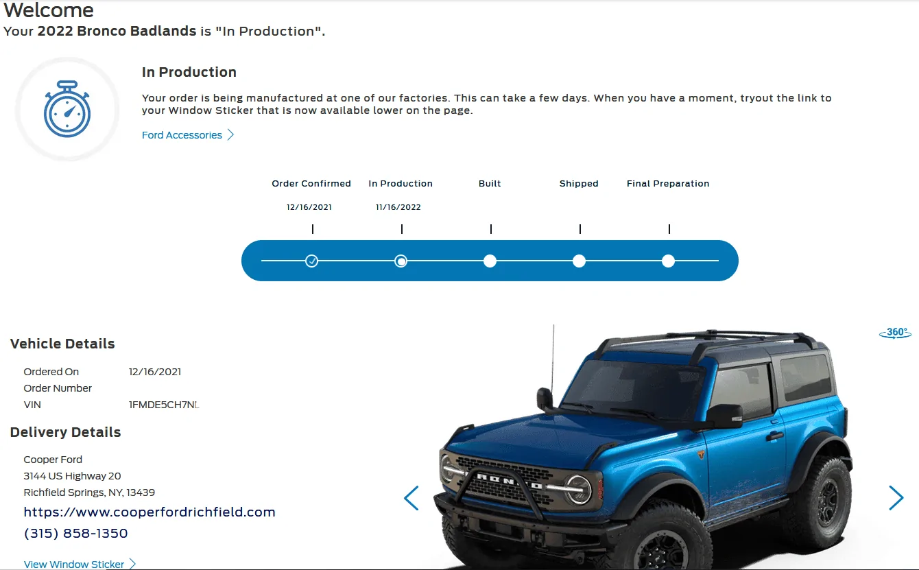 Ford Bronco 11/14/22 Build Week - w/Spreadsheet 1668776034451