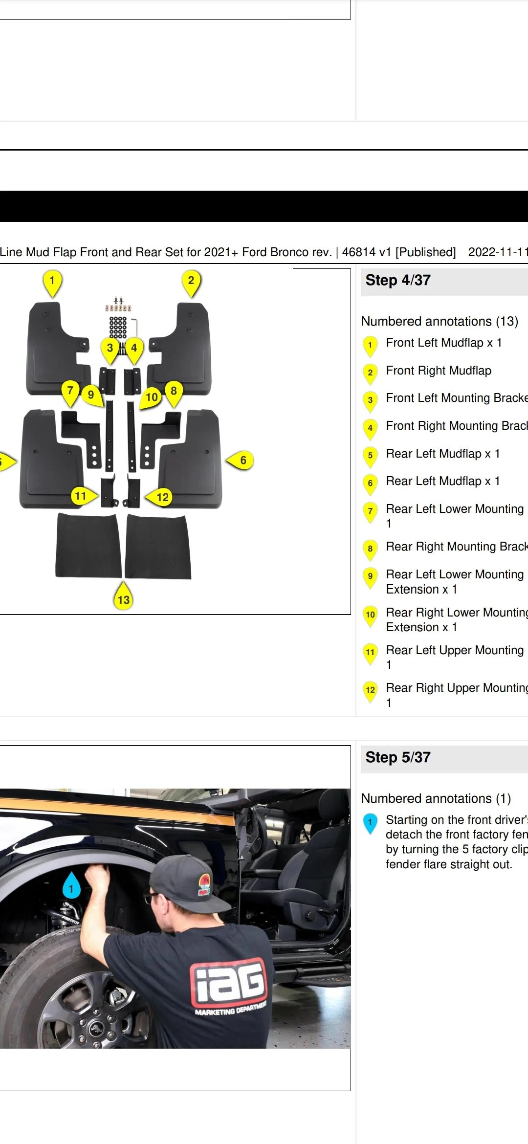 Ford Bronco New Product Release: IAG I-Line Mud Flaps Screenshot_20221118_120254_Driv