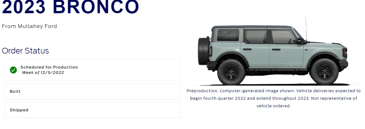 Ford Bronco 11/21/2022 Build Week w/Spreadsheet 1668872152039