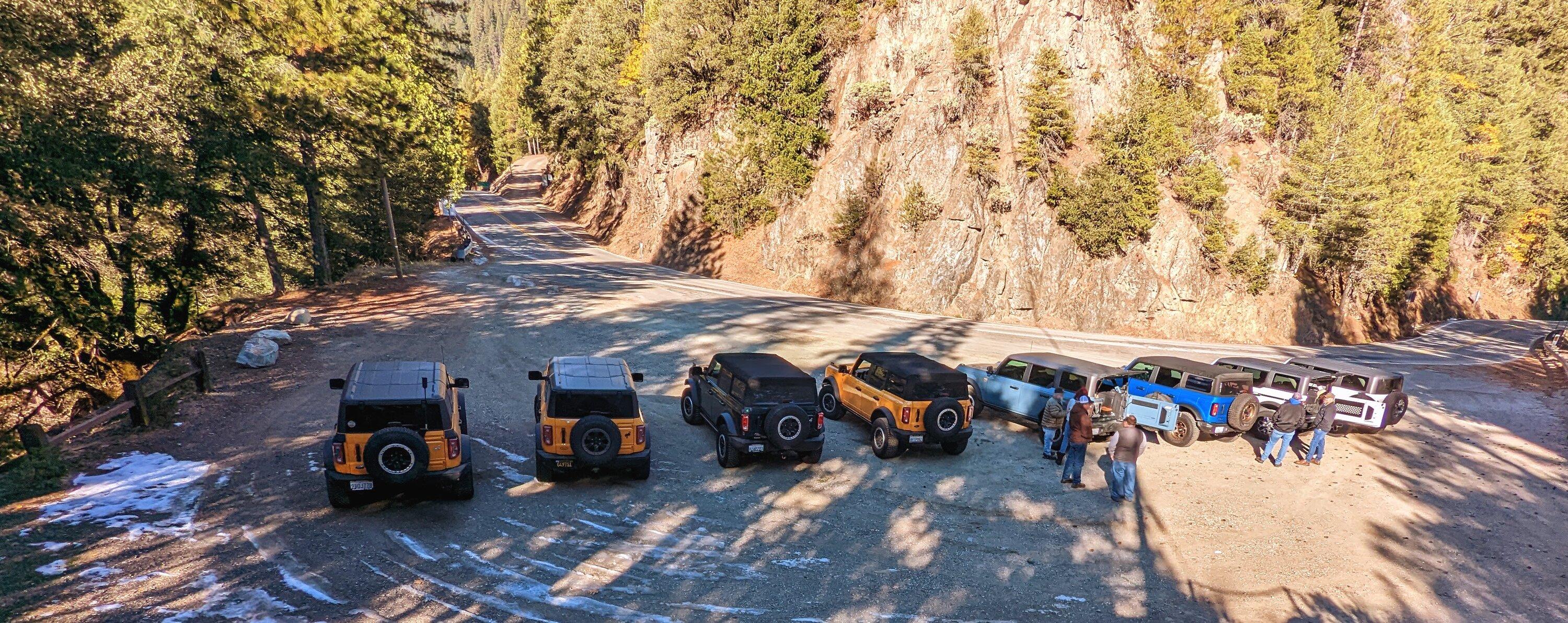 Ford Bronco Northern CA group drive up Poker Flat to Saddleback Mountain - a little detour, but still had fun 20221119_Airdown5