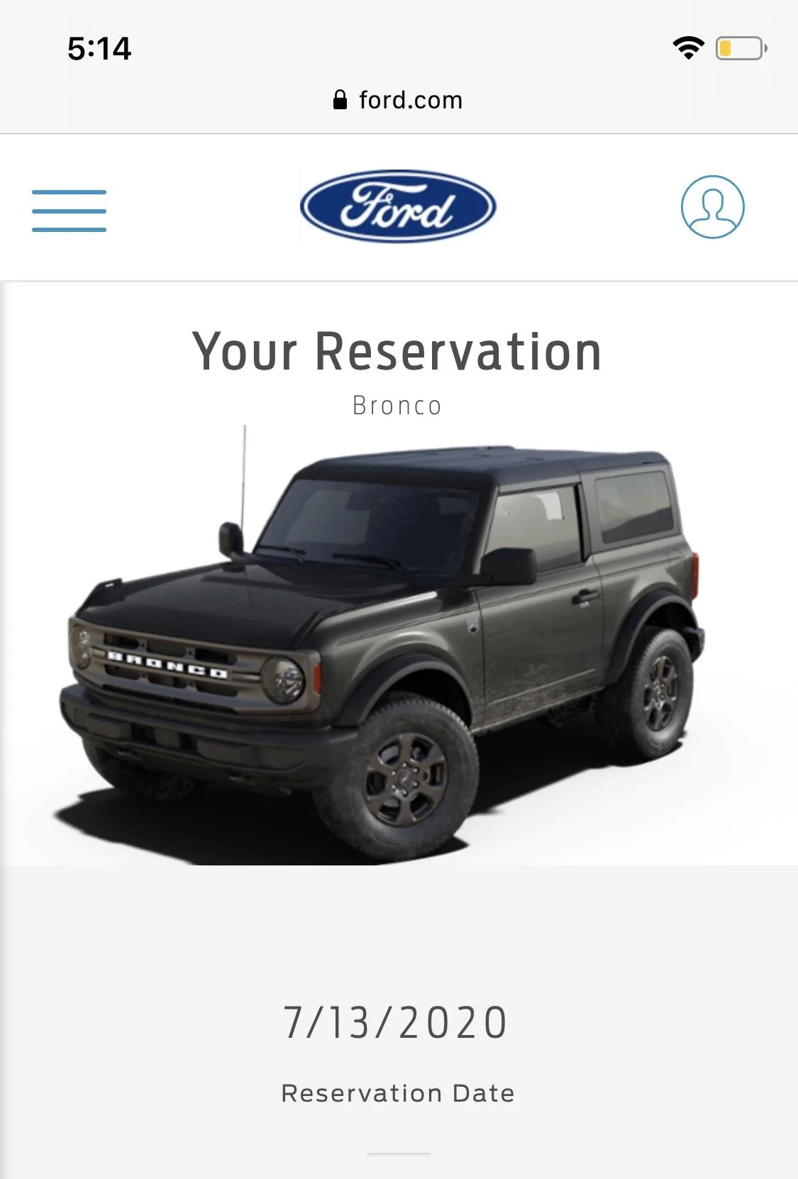 Ford Bronco Inconsistent Reservation Dates? (Help Clarify) iPhon