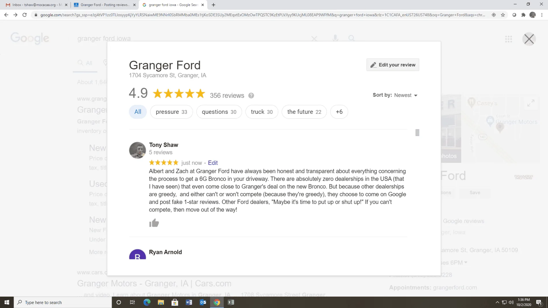 Ford Bronco Granger Ford - Posting reviews... 1601663821940