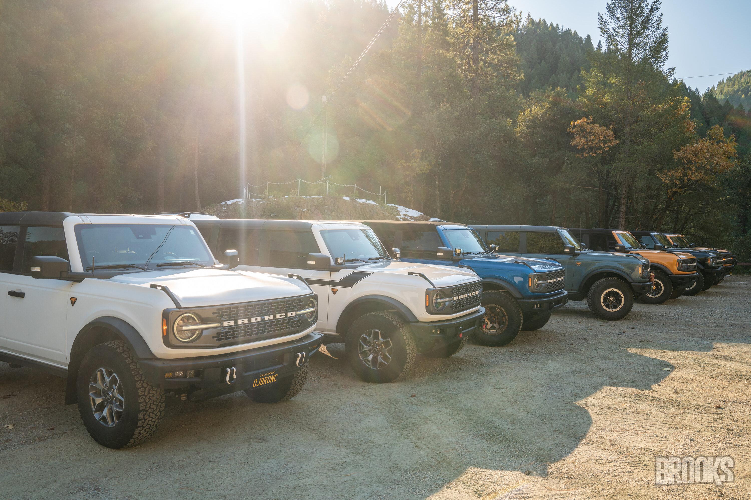 Ford Bronco Northern CA group drive up Poker Flat to Saddleback Mountain - a little detour, but still had fun meetup front sunflare