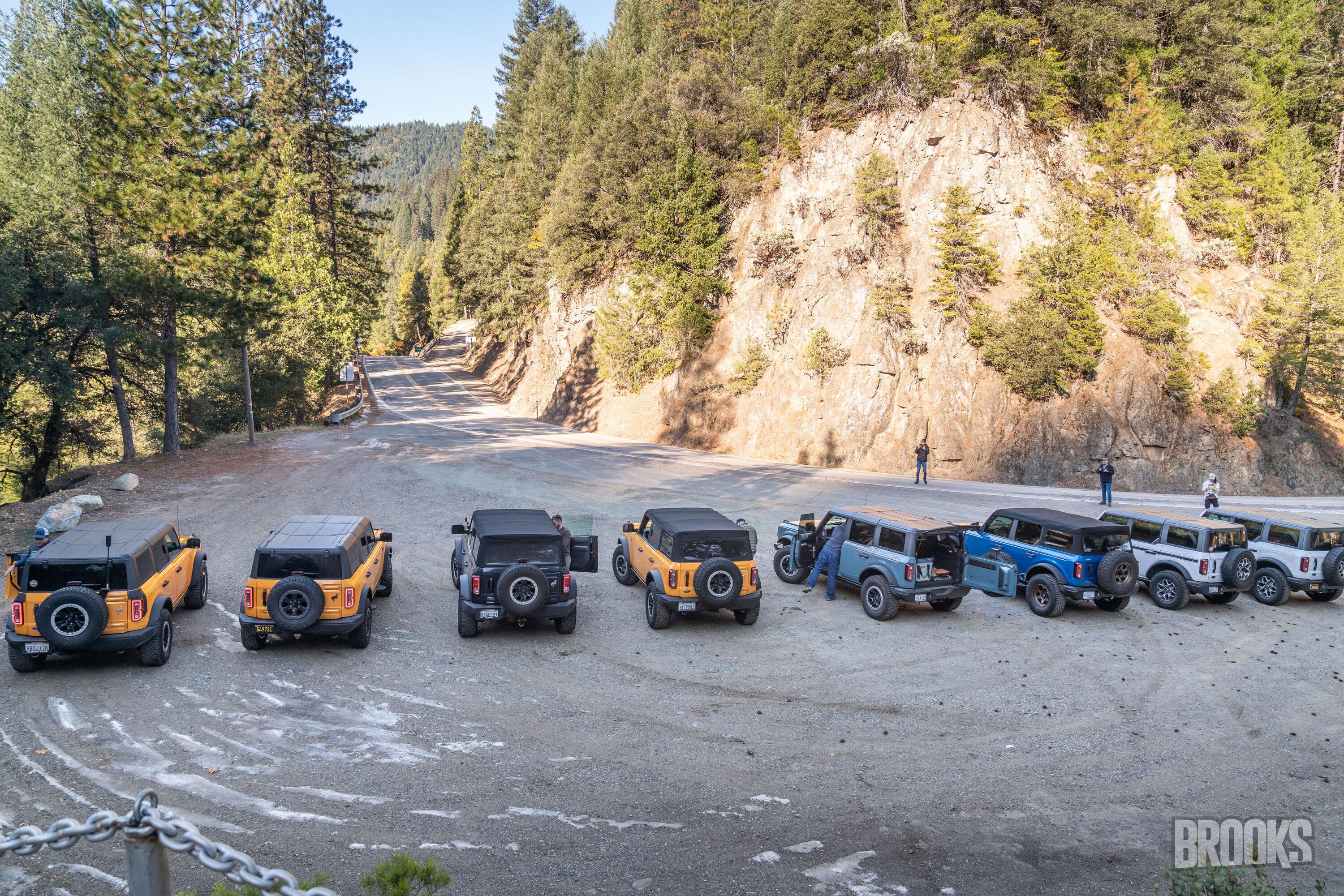 Ford Bronco Northern CA group drive up Poker Flat to Saddleback Mountain - a little detour, but still had fun meetu