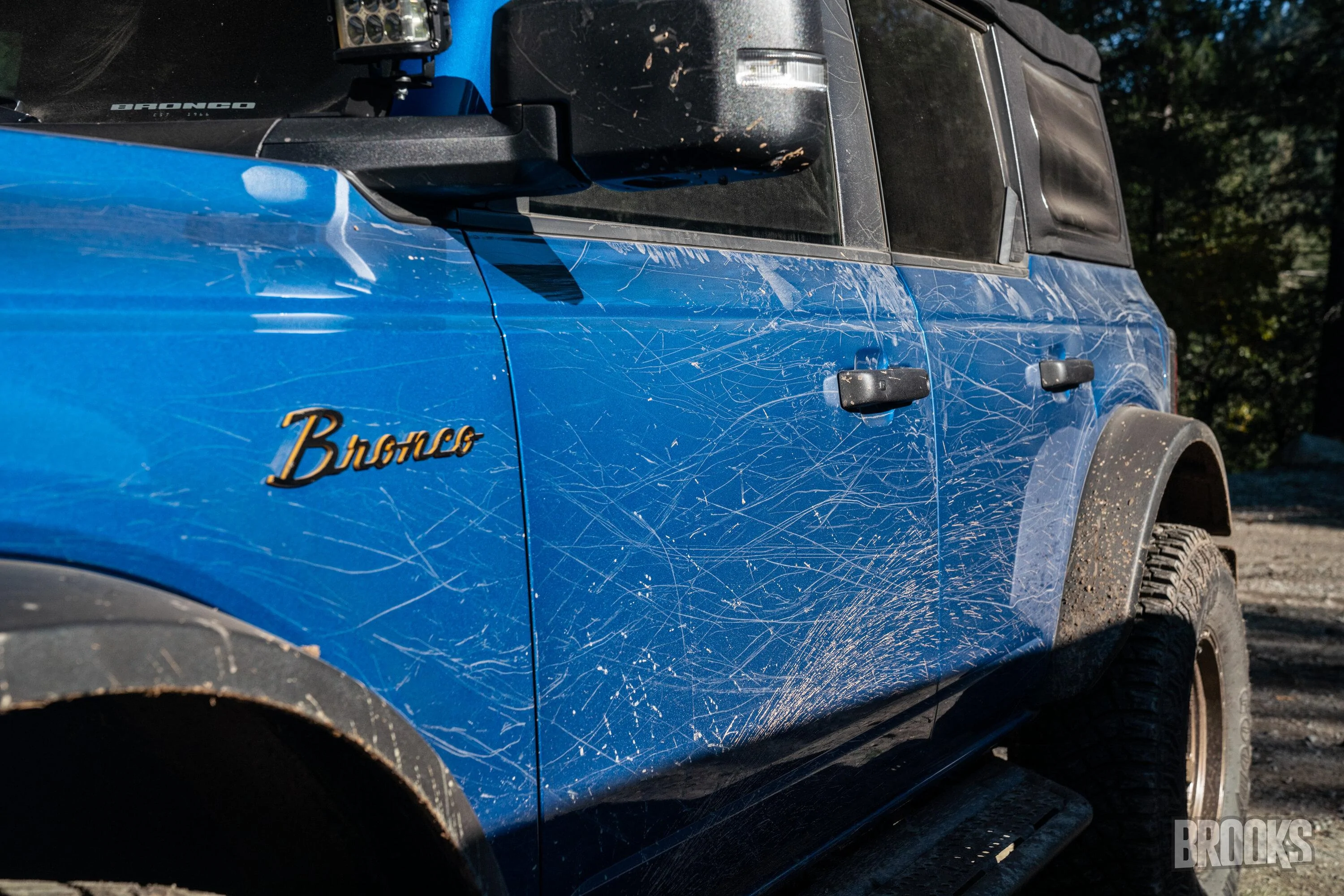 Ford Bronco Northern CA group drive up Poker Flat to Saddleback Mountain - a little detour, but still had fun pinstripes