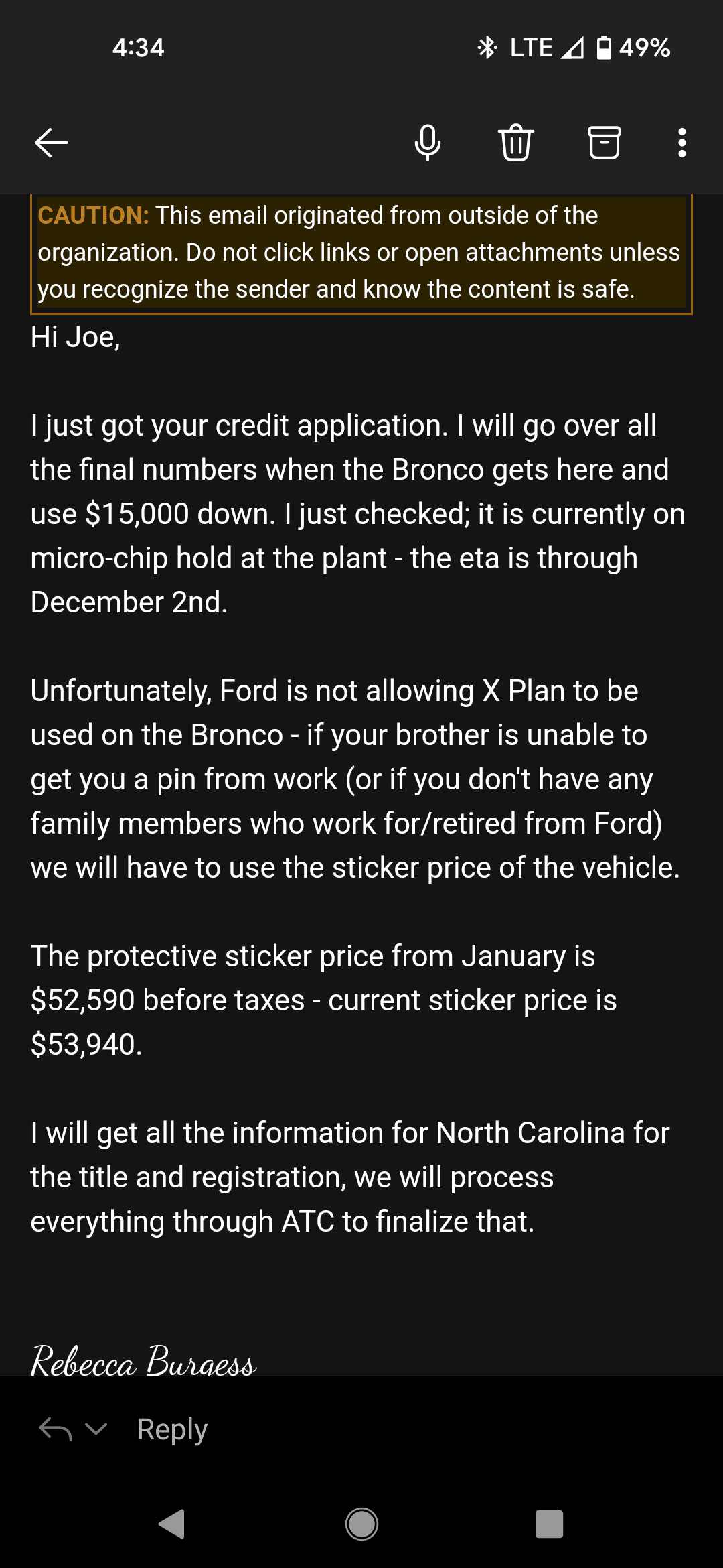 Ford Bronco 10/31/2022 build week group Screenshot_20221122-163500