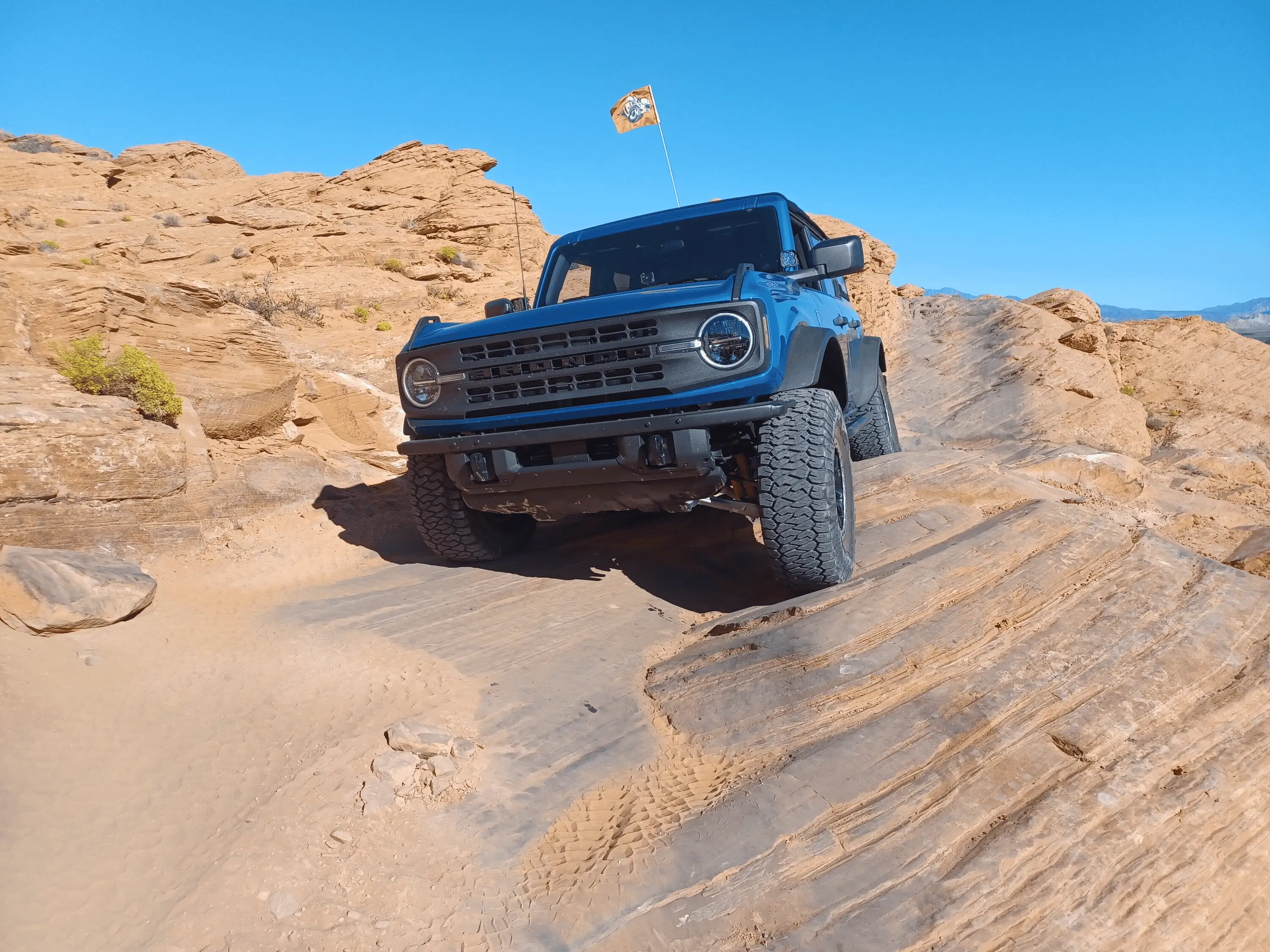 Ford Bronco My Basesquatch on 37s doing Trail Hero at Sand Hollow.  Plan B , and Double Sammy 1669161901415