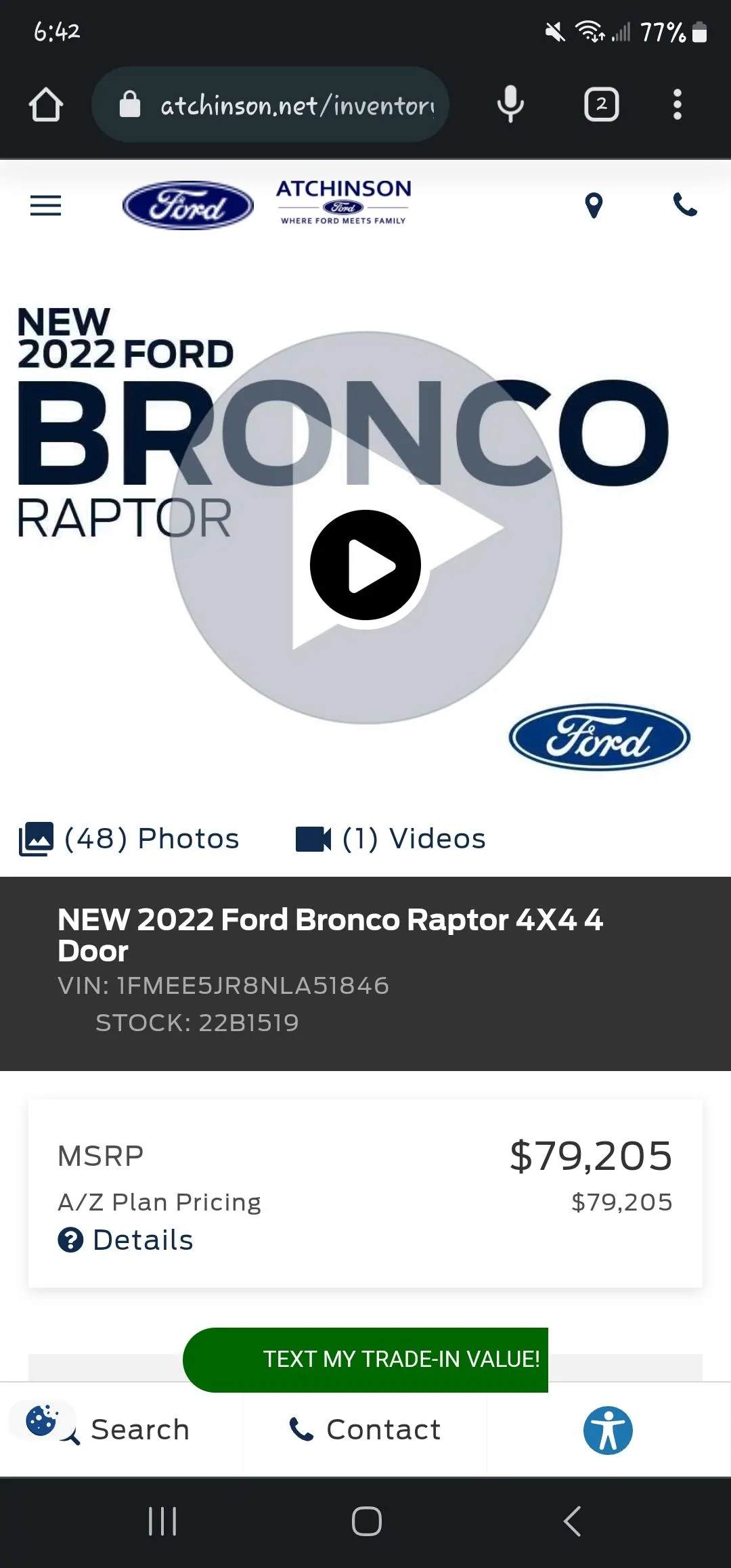 Ford Bronco Reasonable Bronco Raptor price? Screenshot_20221126_064209_Chrom