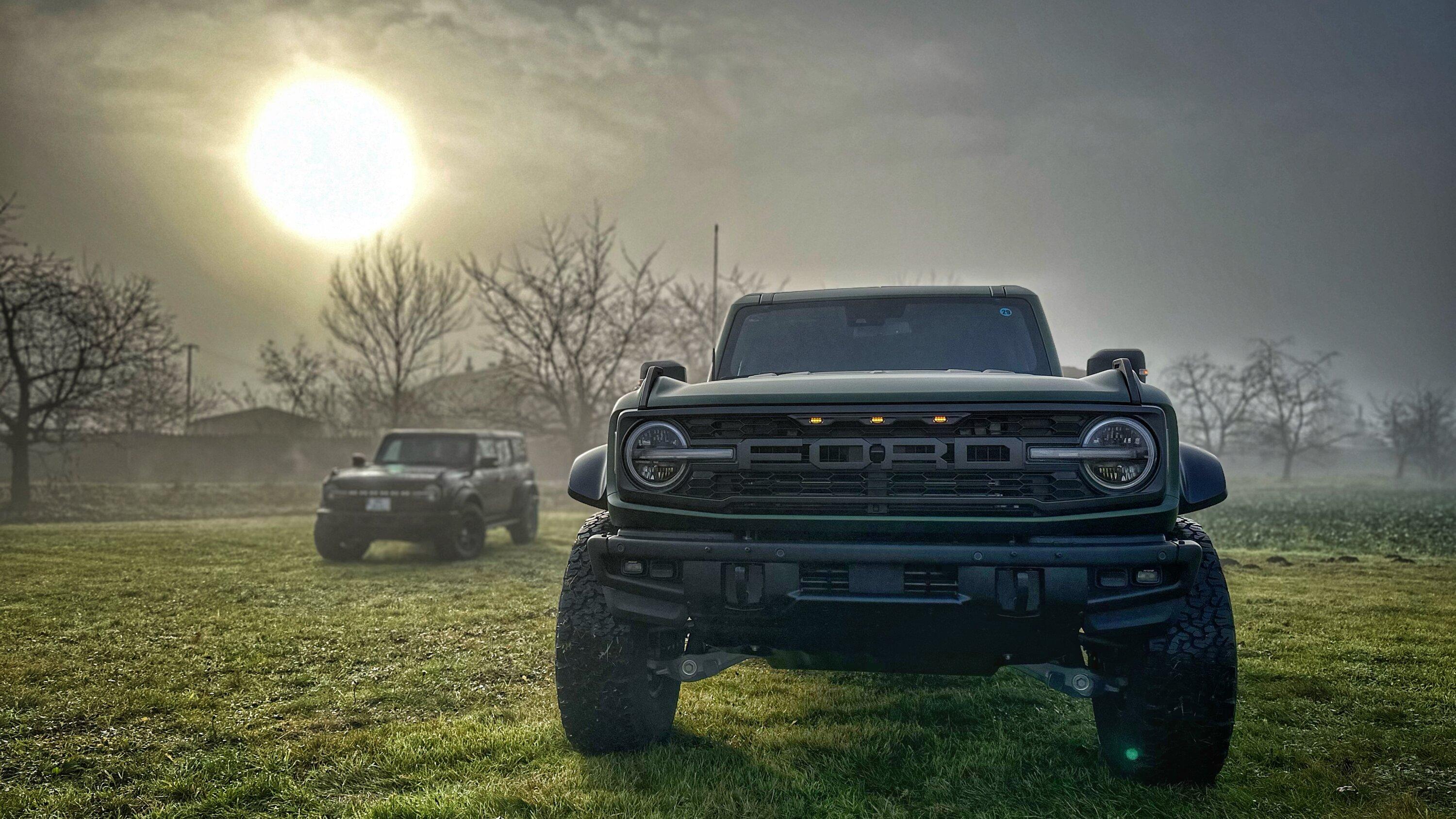 Ford Bronco Eruption Green Bronco Raptor wrapped in satin stealth PPF wrap with black bumper 7D2FBDCA-44CD-4455-9E7F-3FF3C6F973ED