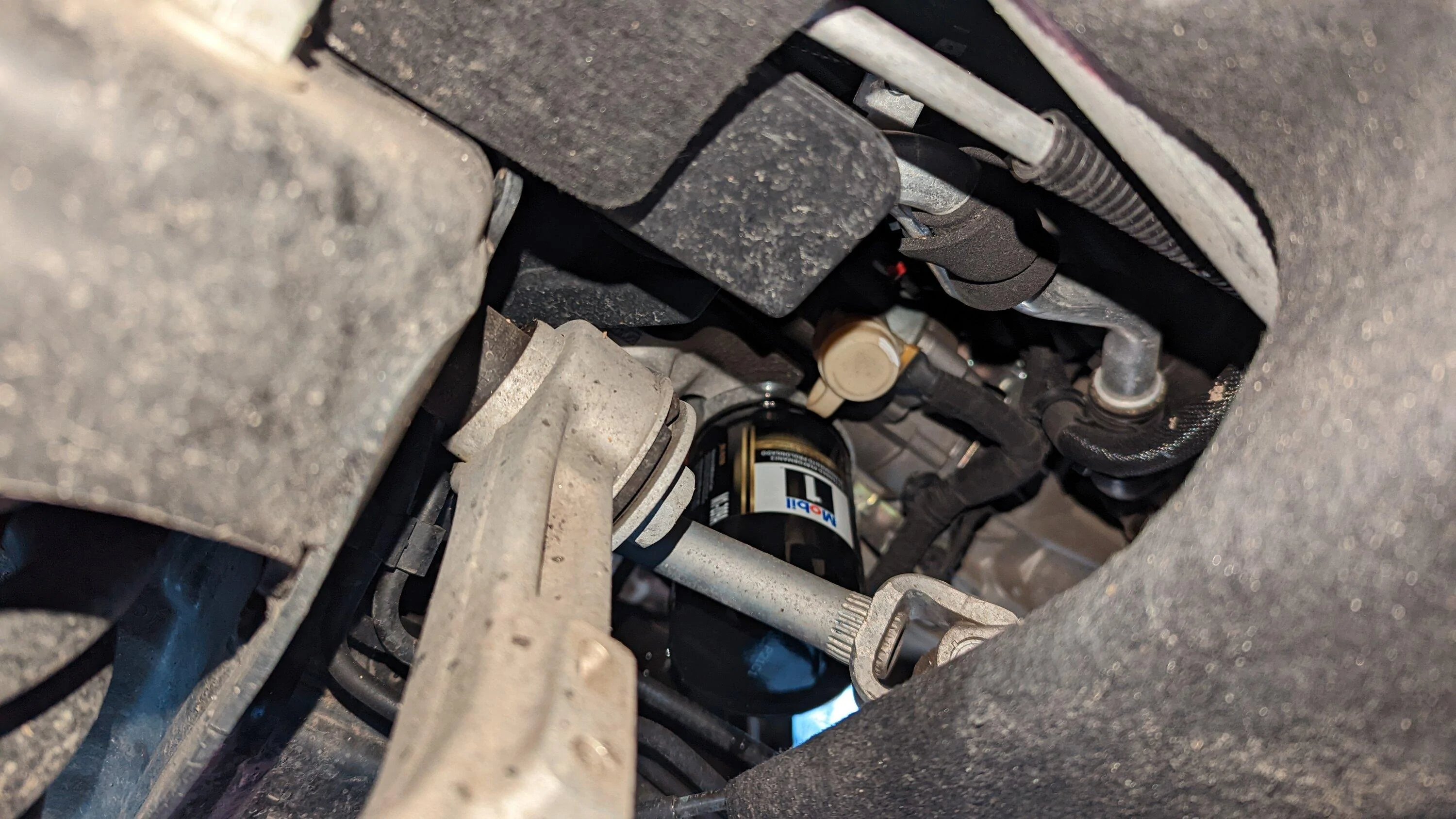 Ford Bronco Upgrading the 2.3 oil filter PXL_20221127_221720389