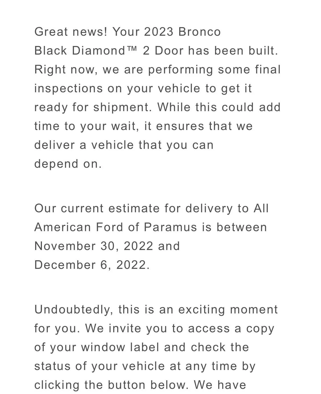 Ford Bronco 11/21/2022 Build Week w/Spreadsheet 139ACA1B-4A90-4D27-912C-D75D7D4A5ECB