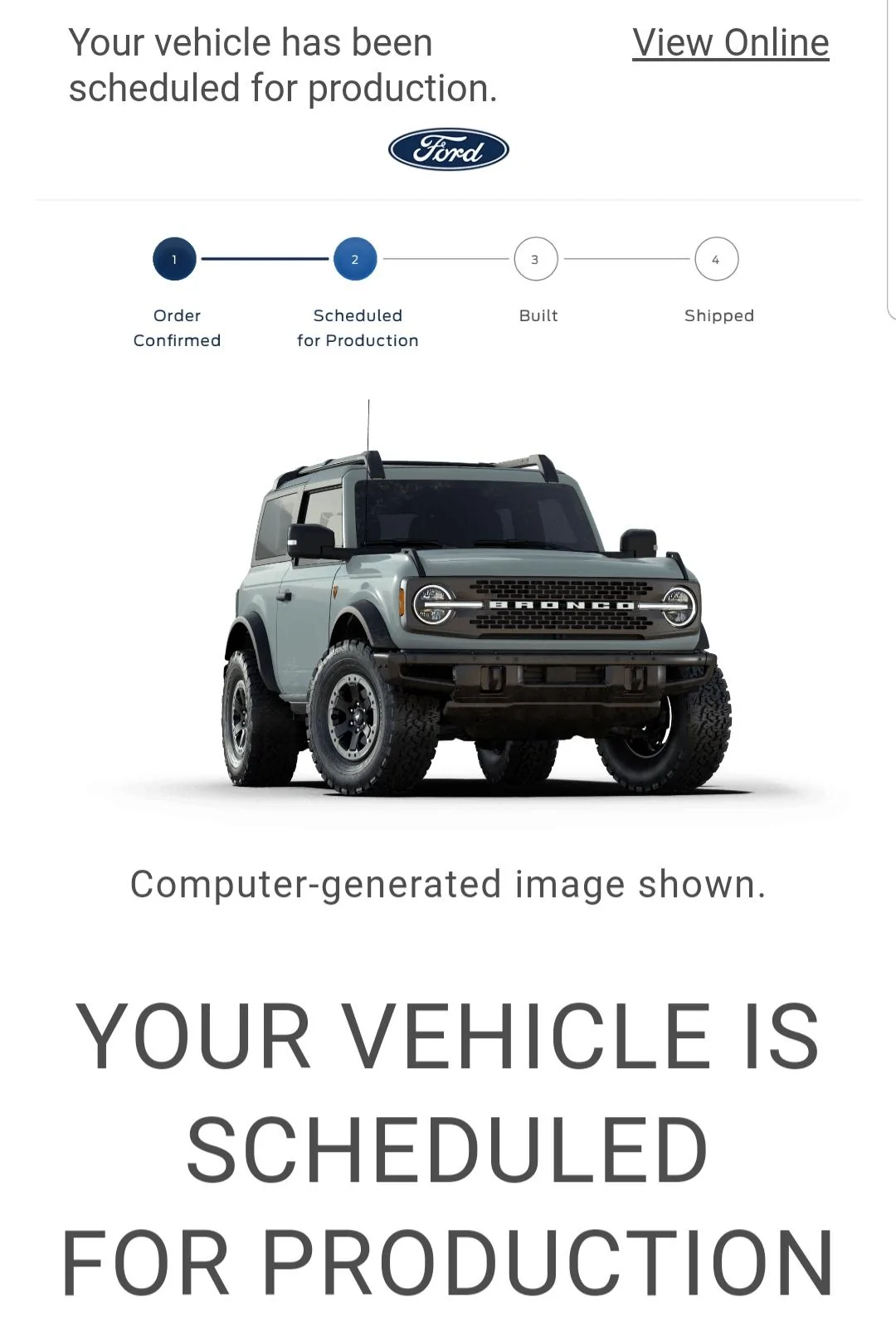 Ford Bronco 📬 Bronco Scheduling Emails Now Arriving Today 12/1/22 -- Post Your Emails! 20221201_121245