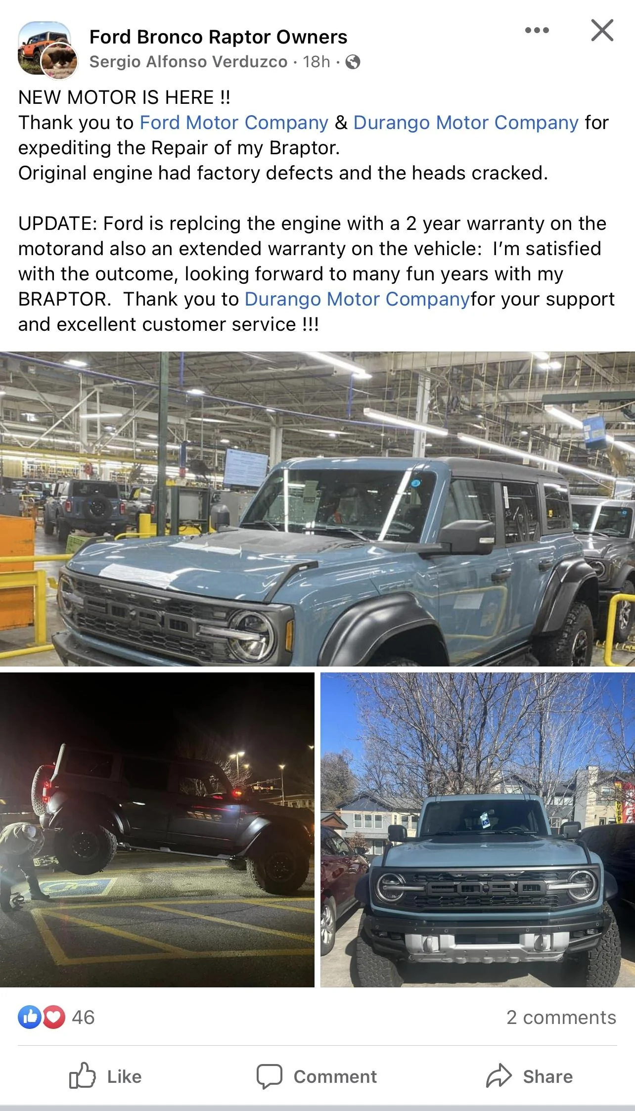 Ford Bronco [UPDATE: Raptor Engine Replaced. Factory defects with cracked heads] - Bronco Raptor 3.0 Engine Blown after 300 miles due to cracked heads failure EAB1FD7F-BD9A-47D5-BF61-B4673AFD3569