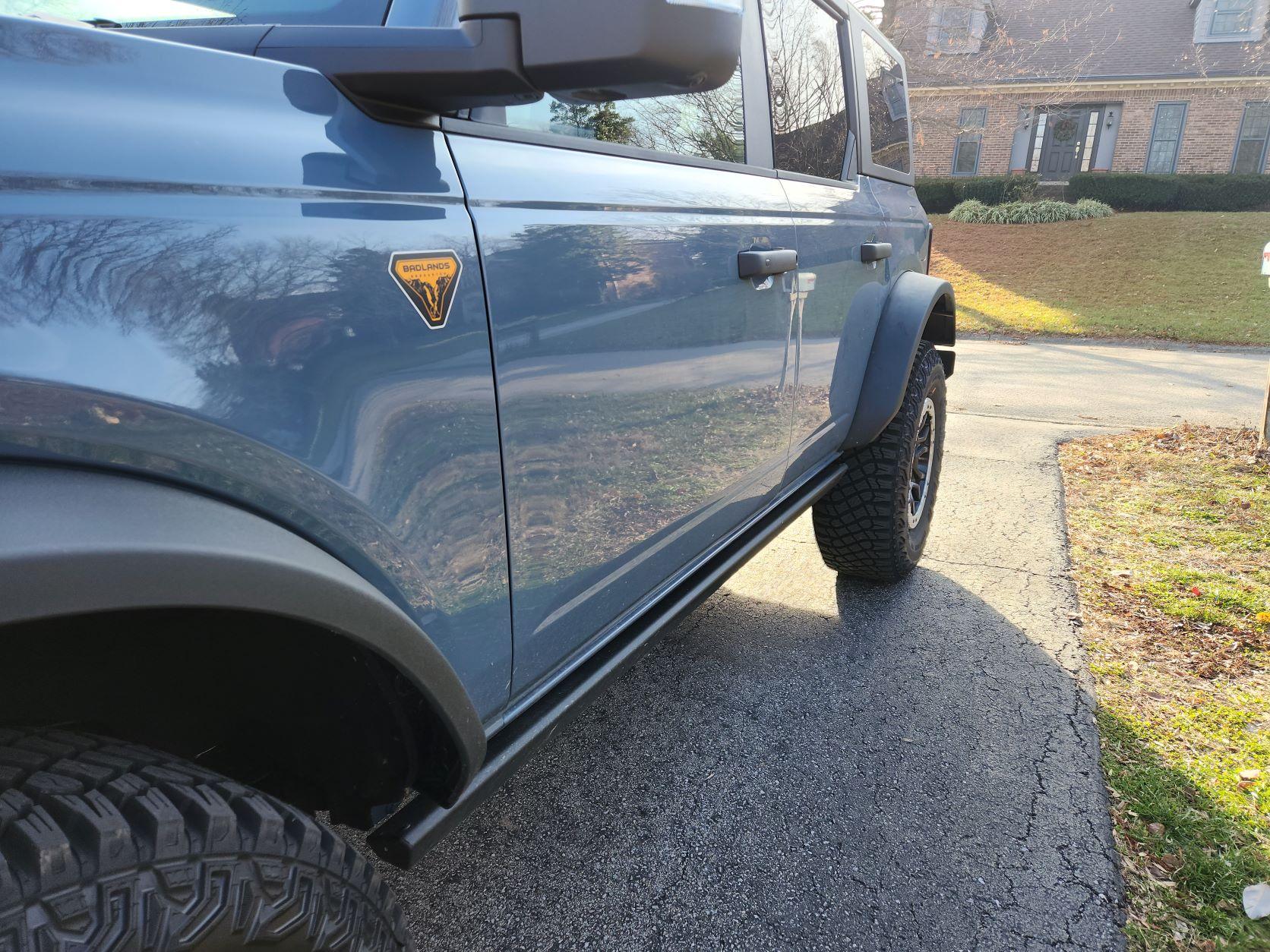 Ford Bronco Azure Gray vs Area 51 colors side-by-side comparison pics + AGM in the sun Front Drivers close u