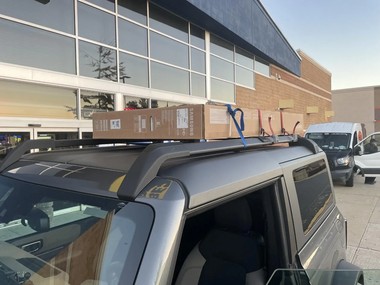 Ford Bronco Transported Christmas tree on soft top Bronco TVonTo