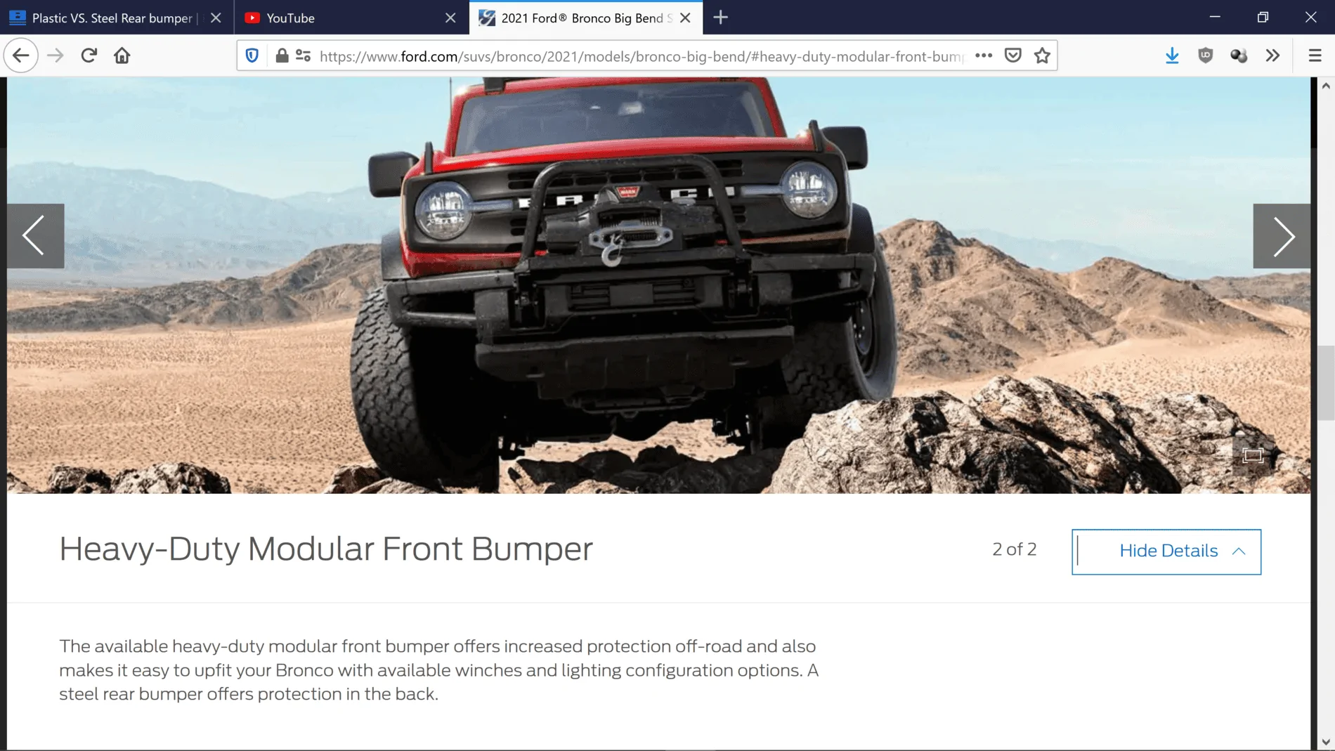 Ford Bronco Plastic VS. Steel Rear bumper Screenshot (3179)