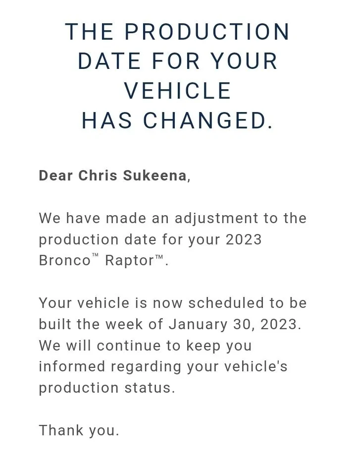 Ford Bronco ⏳ Bronco Raptor now being scheduled for production & VIN assigned Screenshot_20221213-201357_Gmail