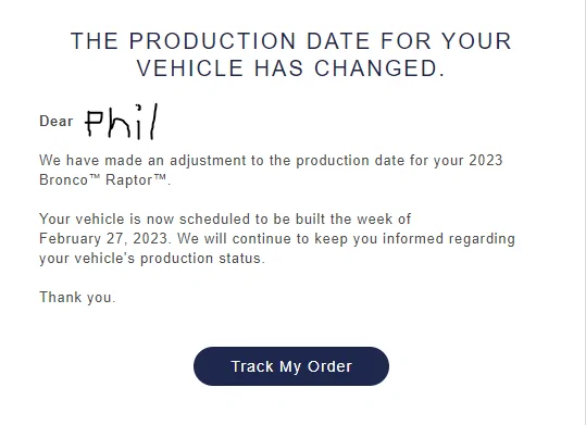 Ford Bronco ⏳ Bronco Raptor now being scheduled for production & VIN assigned 1670990380346