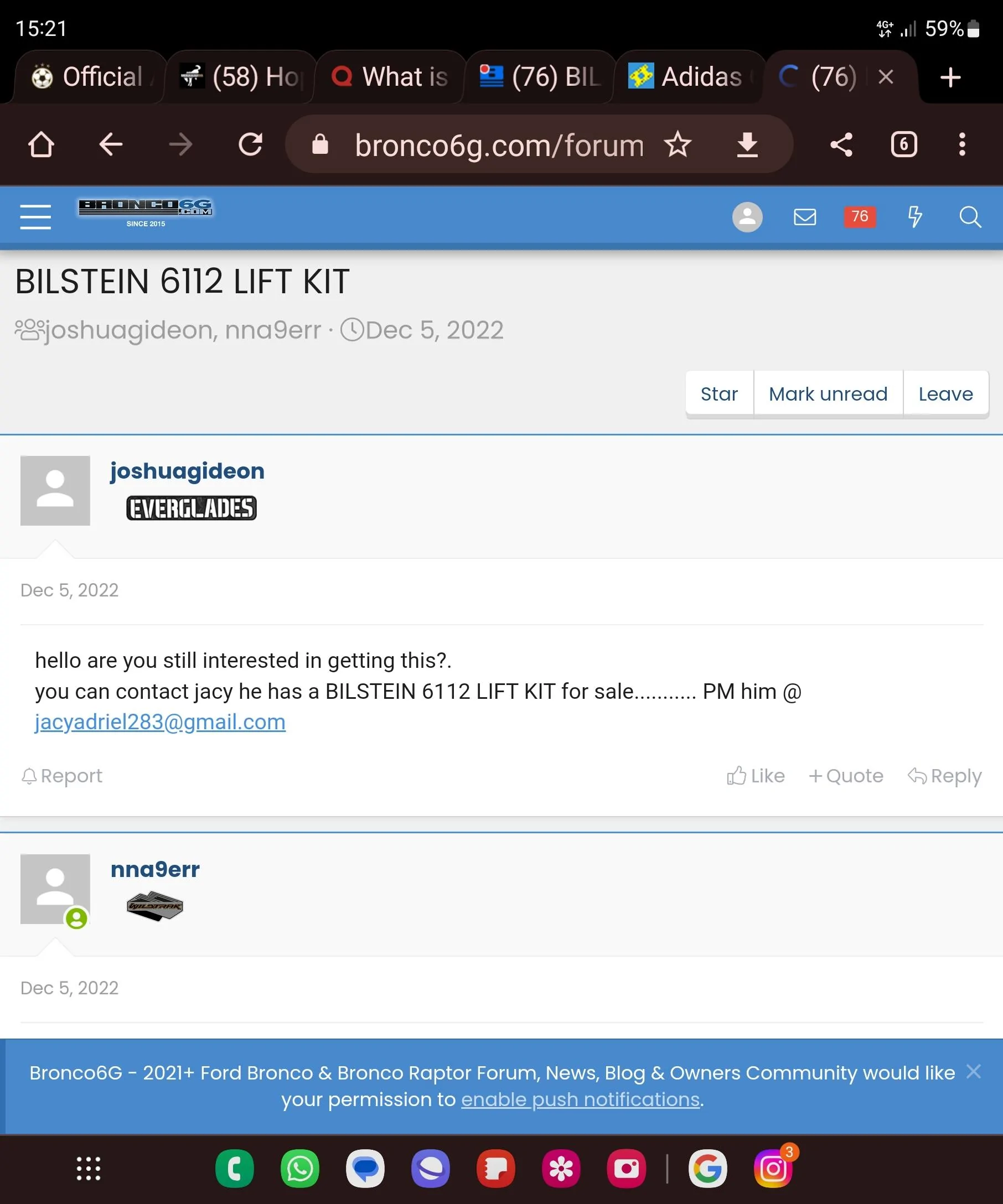 Ford Bronco SCAM ALERT !!!!! BEWARE ON THE FORUM Screenshot_20221215_152121_Chrom
