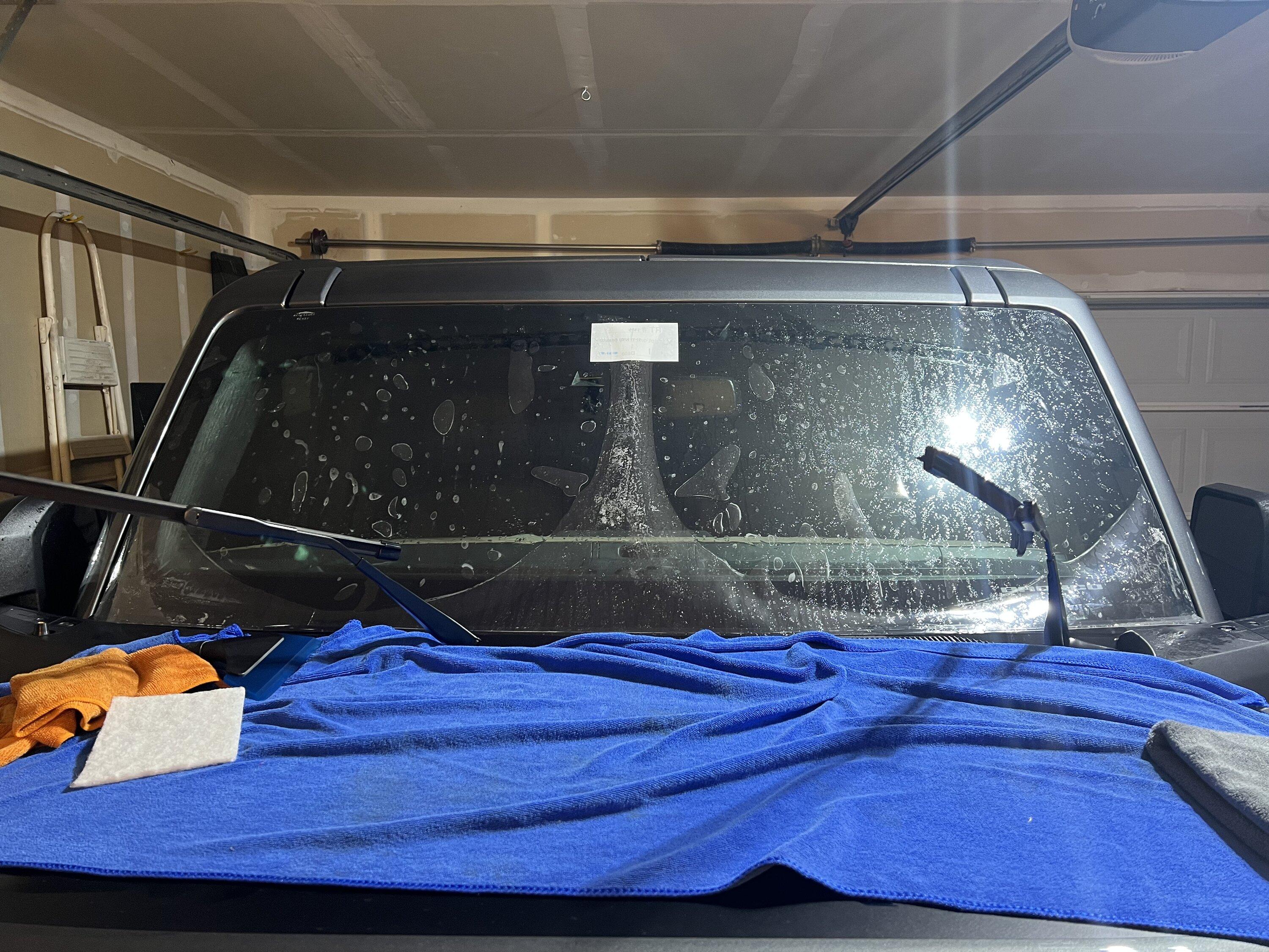 Ford Bronco Windshield protection film DIY installed! 40F13FCD-3850-4352-B26C-F127C6C9DF25