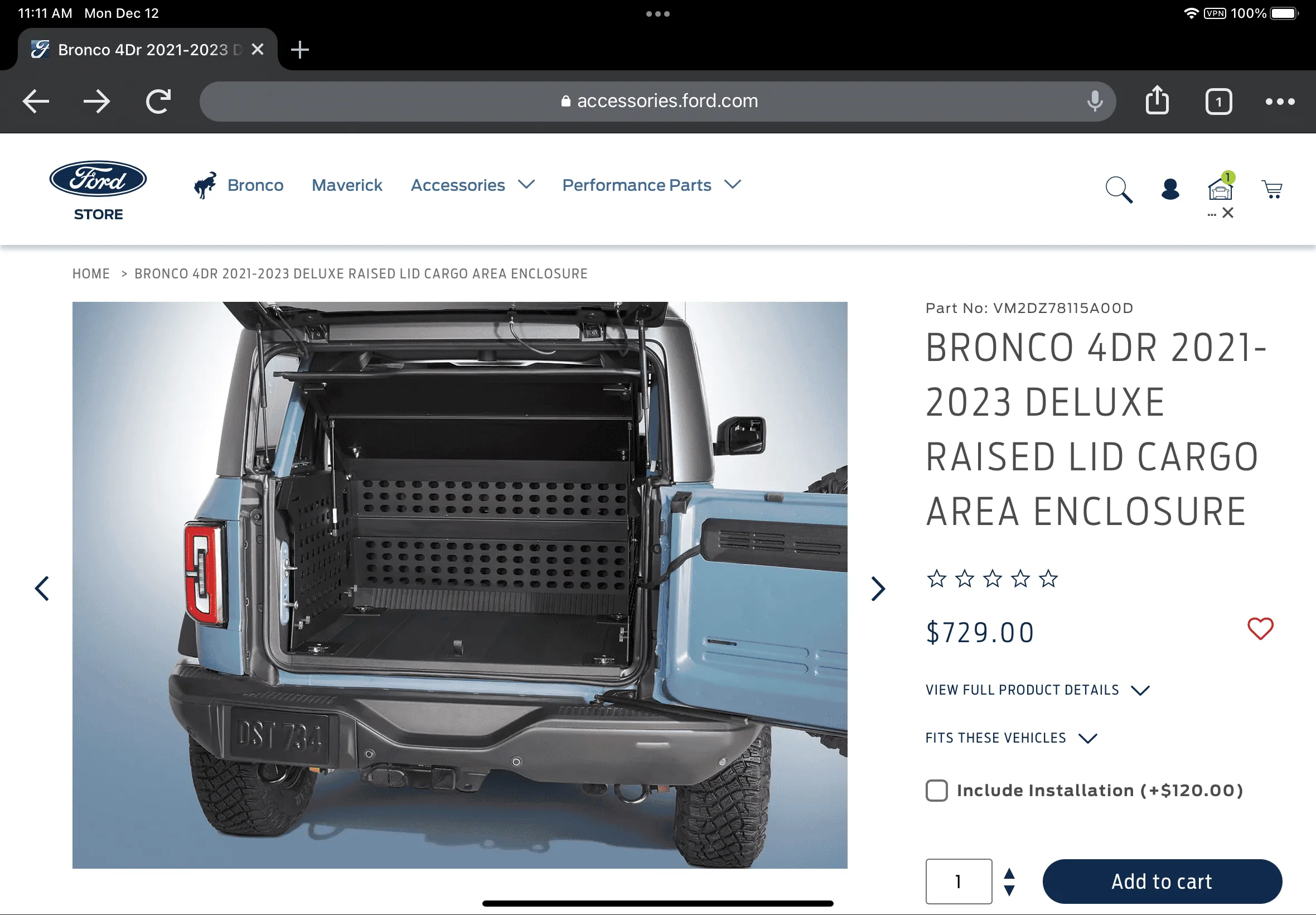 Ford Bronco RAISED LID CARGO AREA ENCLOSURE CFBEA511-9F27-49C3-A0AC-612FA8B9F21E