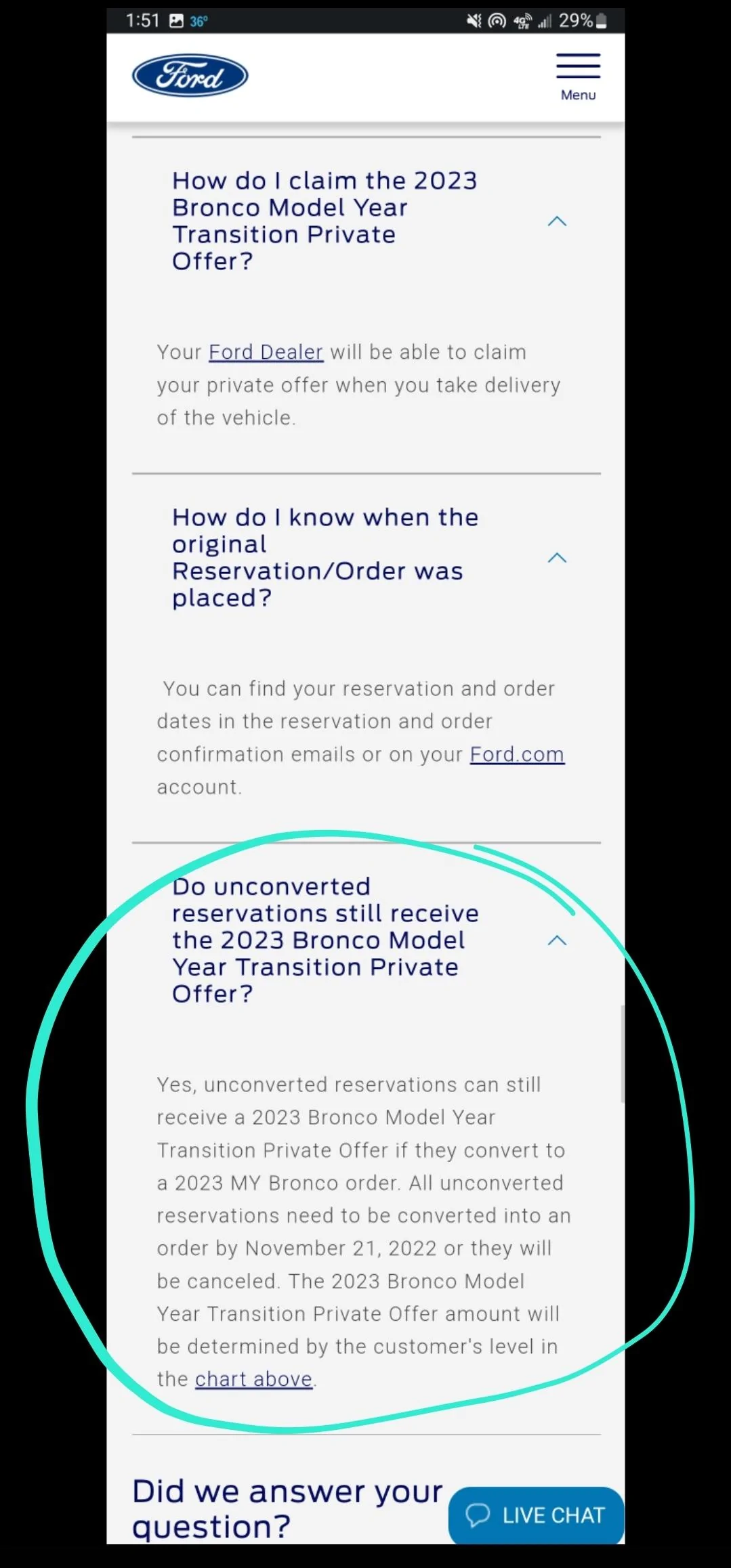 Ford Bronco Ultimate 2023MY PRICE PROTECTION Flowchart Screenshot_20221221_123904