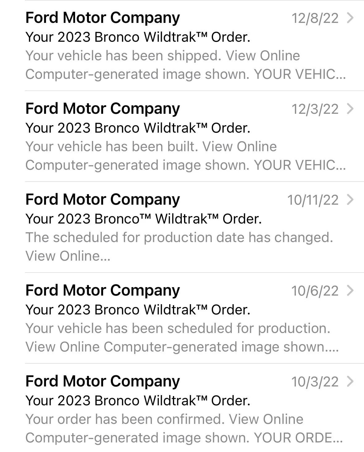 Ford Bronco 11/28/2022 Build Week 67504E31-4D81-43BC-8515-4CF648F396DD