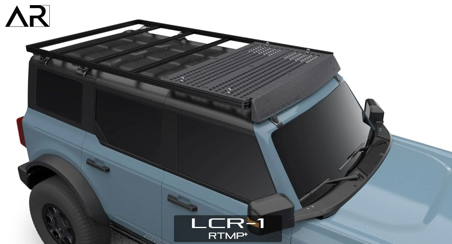 Ford Bronco AR | BRONCO Modular Roof Rack for 2-Door and 4-Door 2501-3 - LCR-1 Bronco - RTMP and Deflector