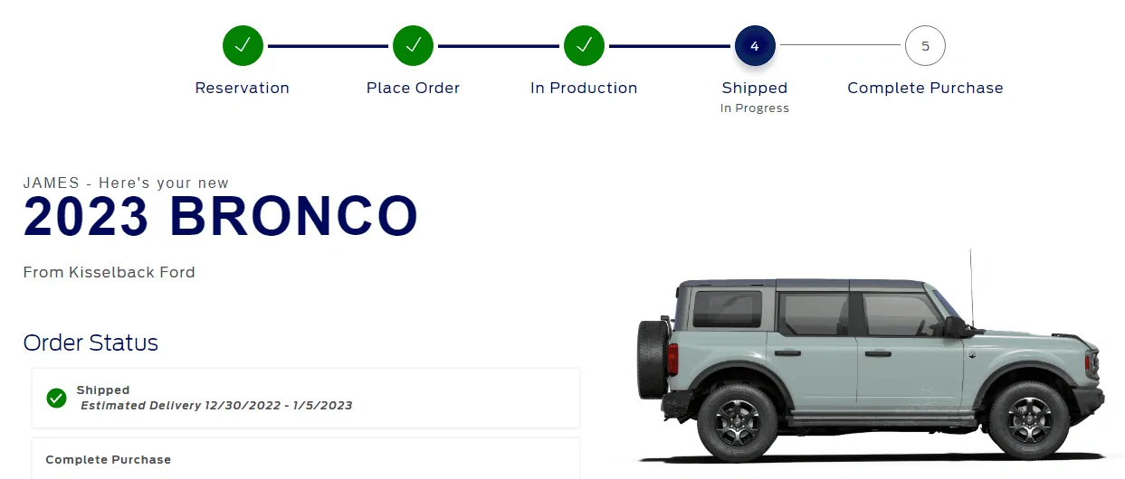 Ford Bronco 11/28/2022 Build Week 1671892165429