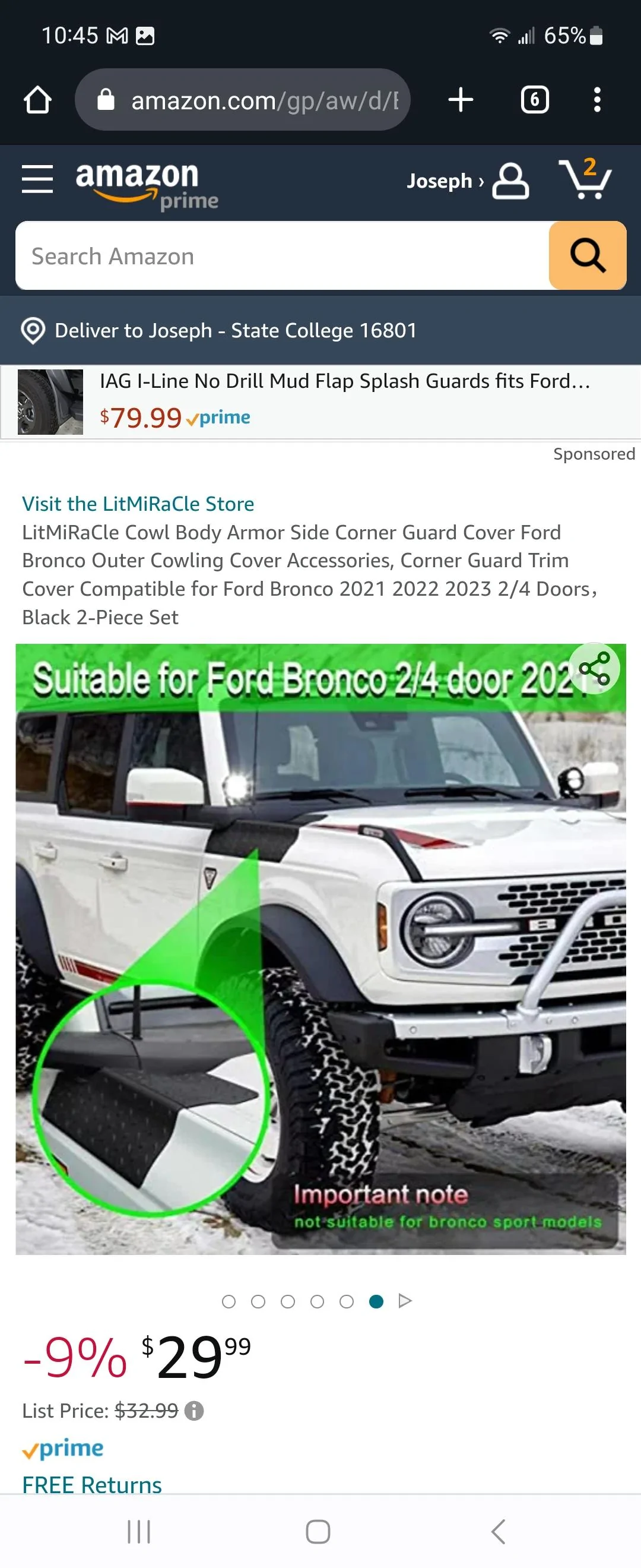 Ford Bronco Cowel "Armor" covers Screenshot_20221229_104539_Chrom