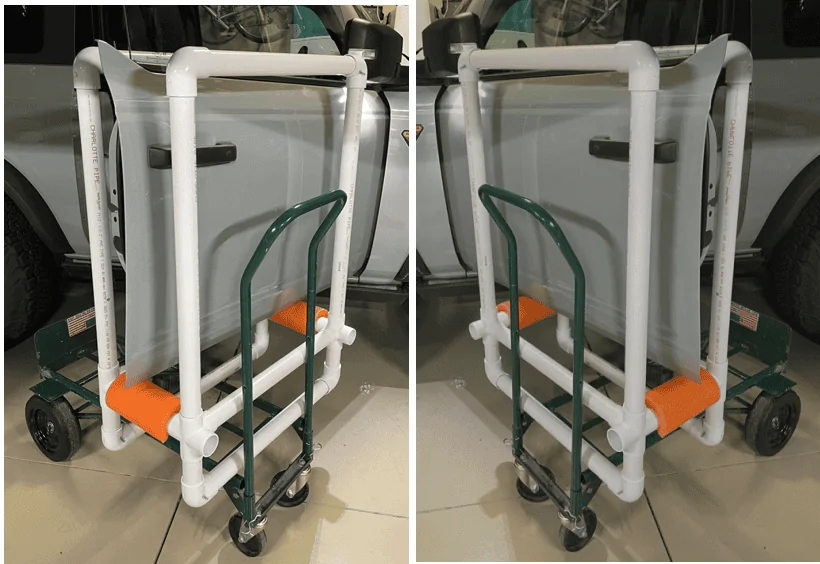 Ford Bronco Door Storage Holder PVC Cart for Garage - DIY Instructions & Photos 1672336447836