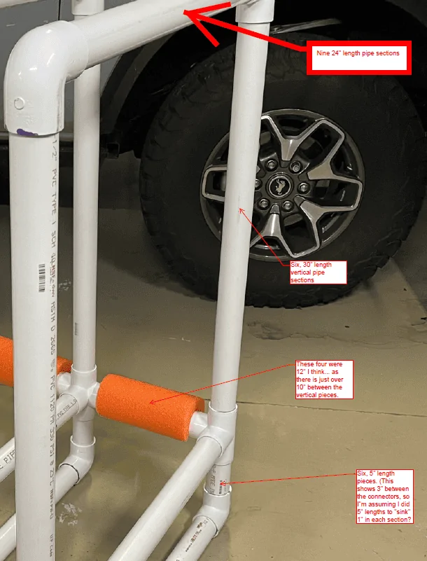 Ford Bronco Door Storage Holder PVC Cart for Garage - DIY Instructions & Photos 1672352922841