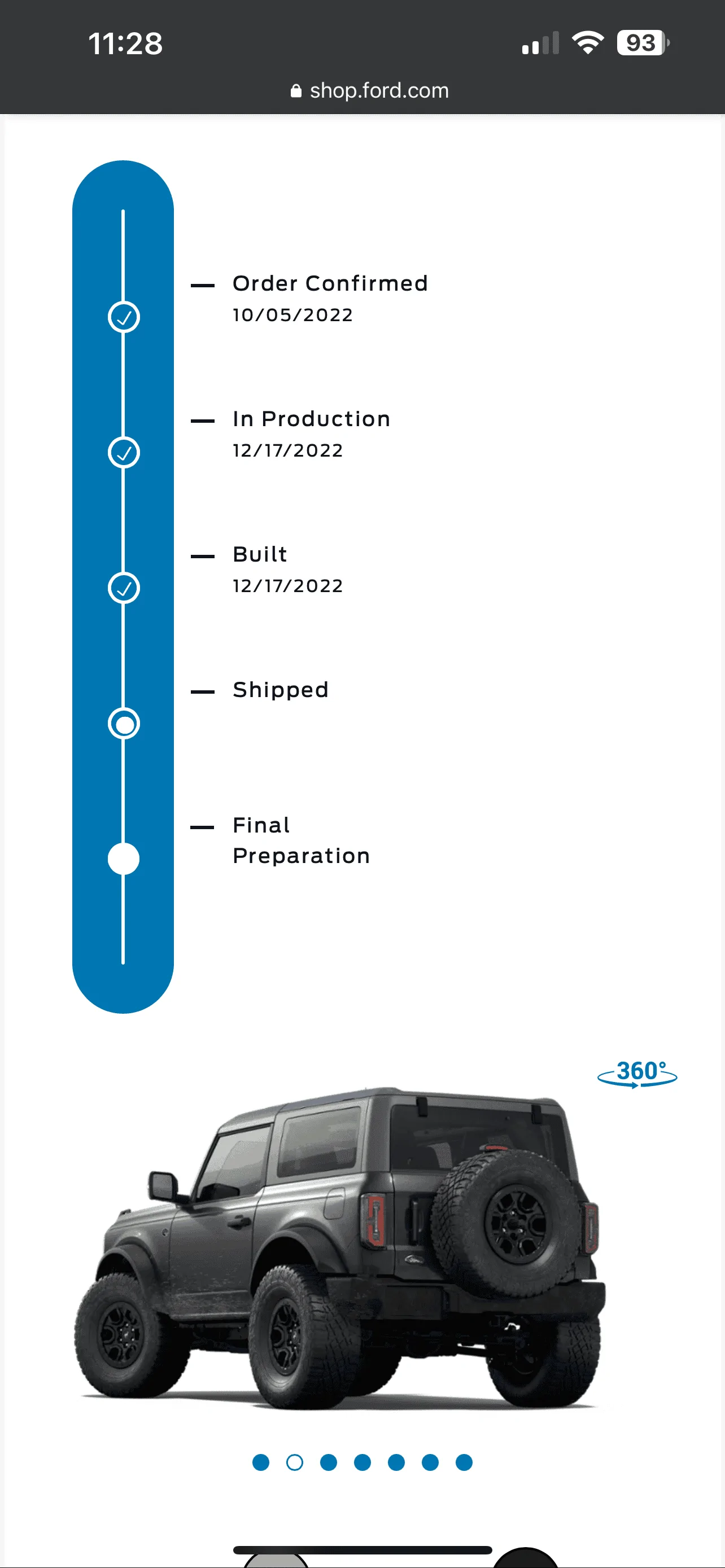 Ford Bronco 12/12/2022 build week with spreadsheet 8F1DE71E-CACB-42D5-B7C5-09E2AAEB23A5