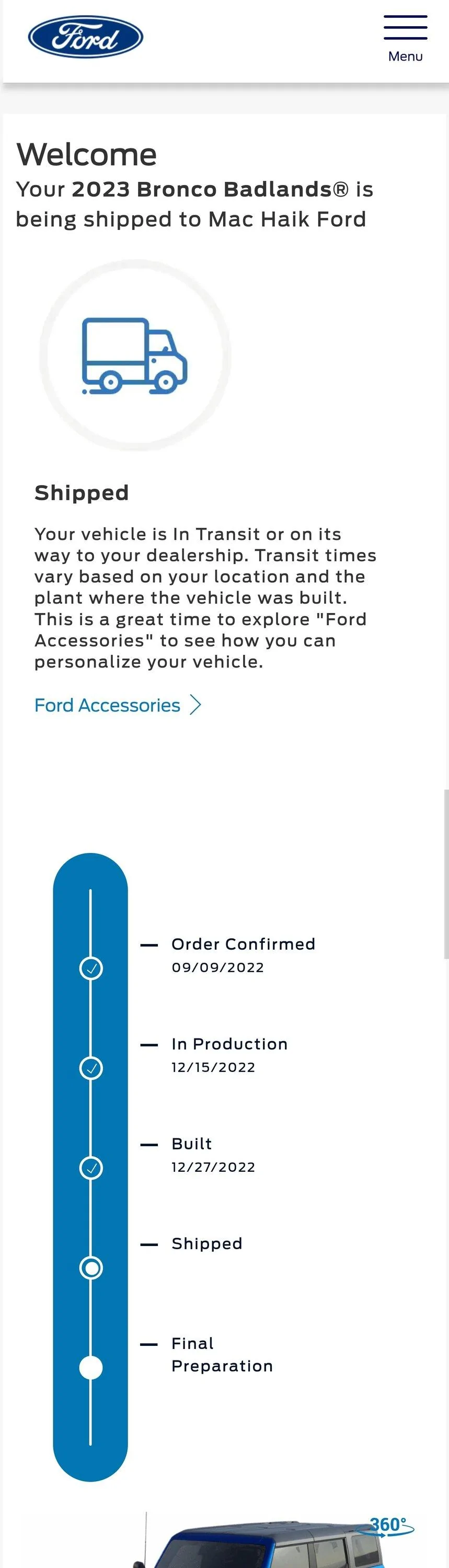 Ford Bronco 12/12/2022 build week with spreadsheet Screenshot_20221230_155528