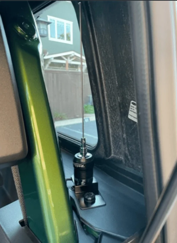 Ford Bronco Help - drivers A pillar mount for GMRS antenna? 1672452097612