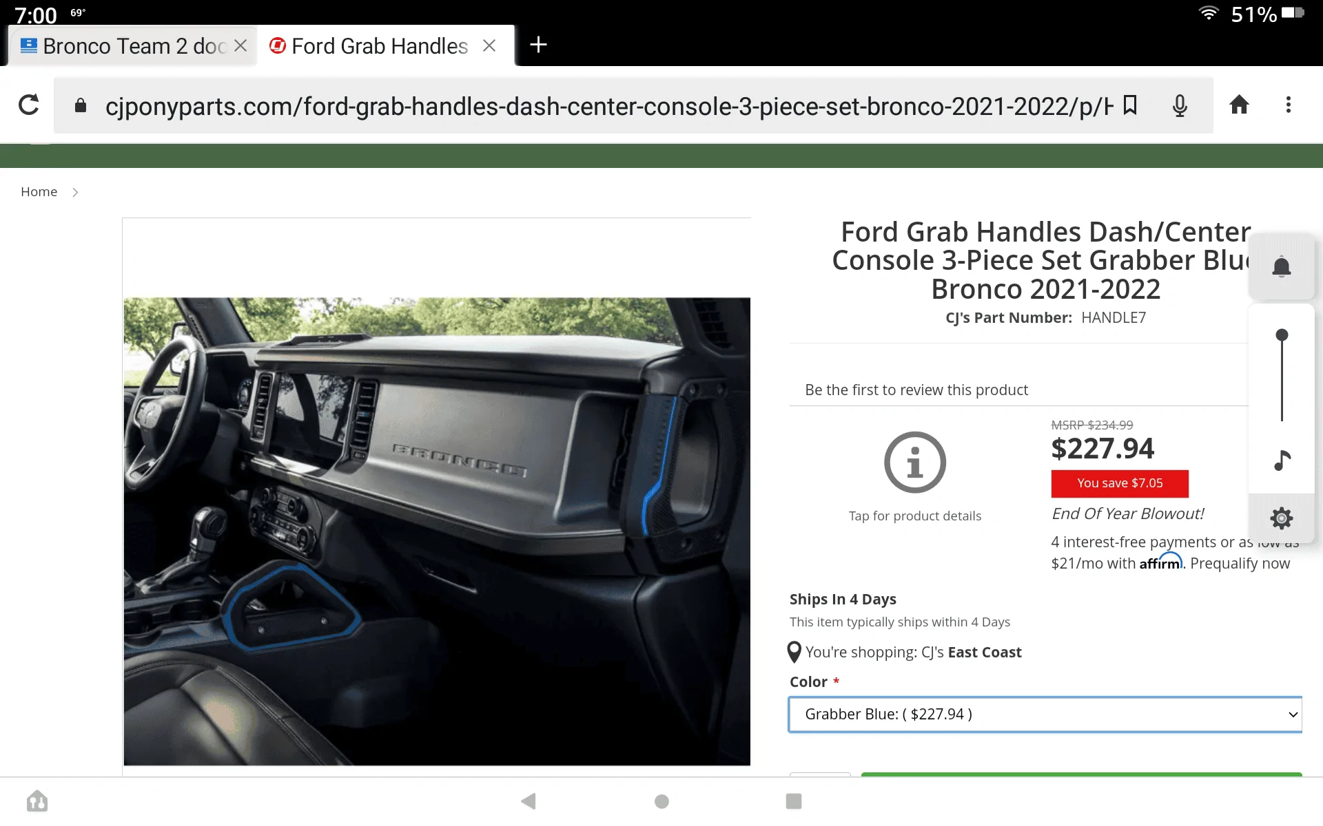 Ford Bronco Bronco Team 2 door. Screenshot_20230101-190031