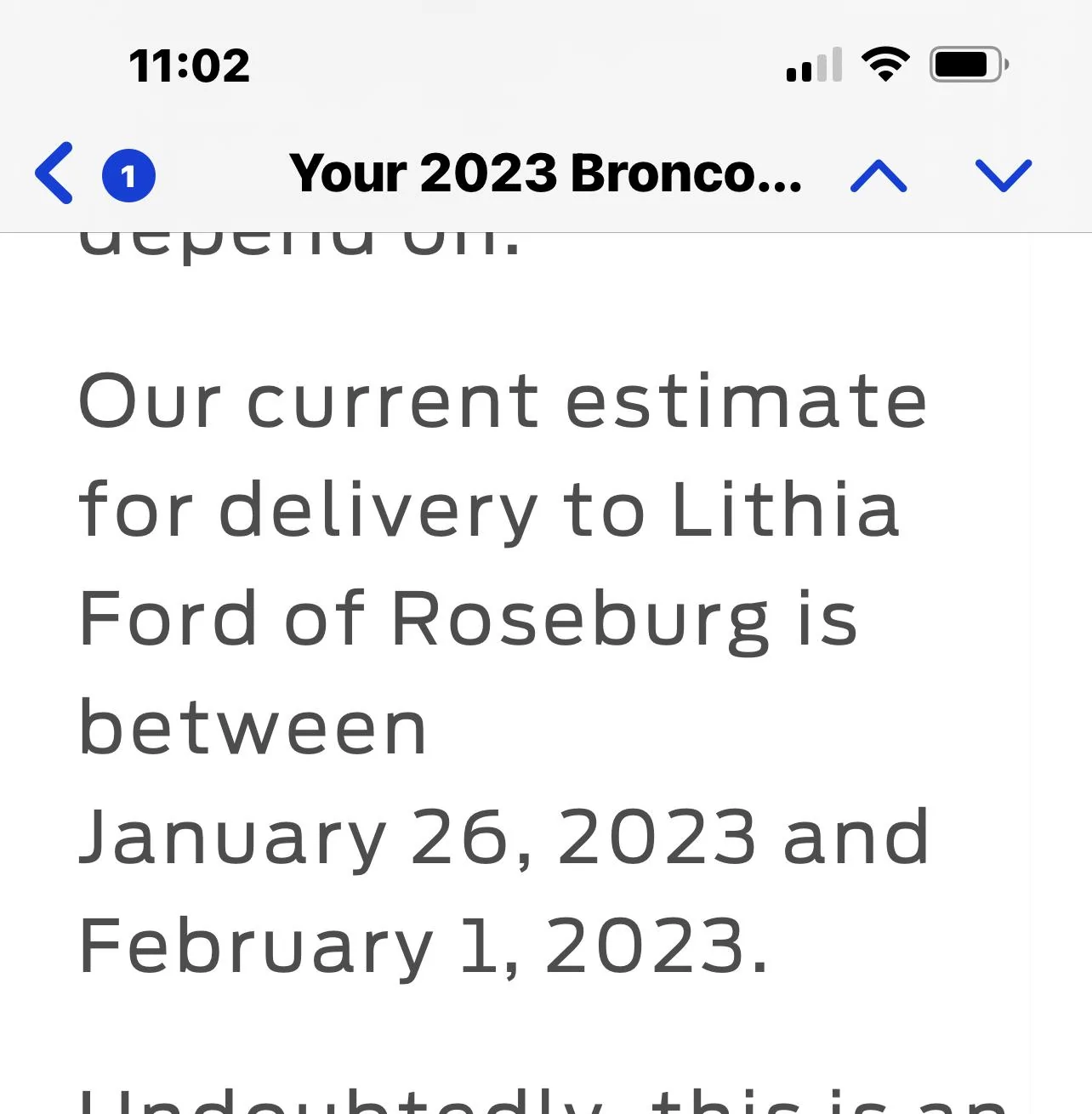 Ford Bronco 12/19/2022 build week group 9617BE55-A90E-4CBD-9735-5322B4FDABE7