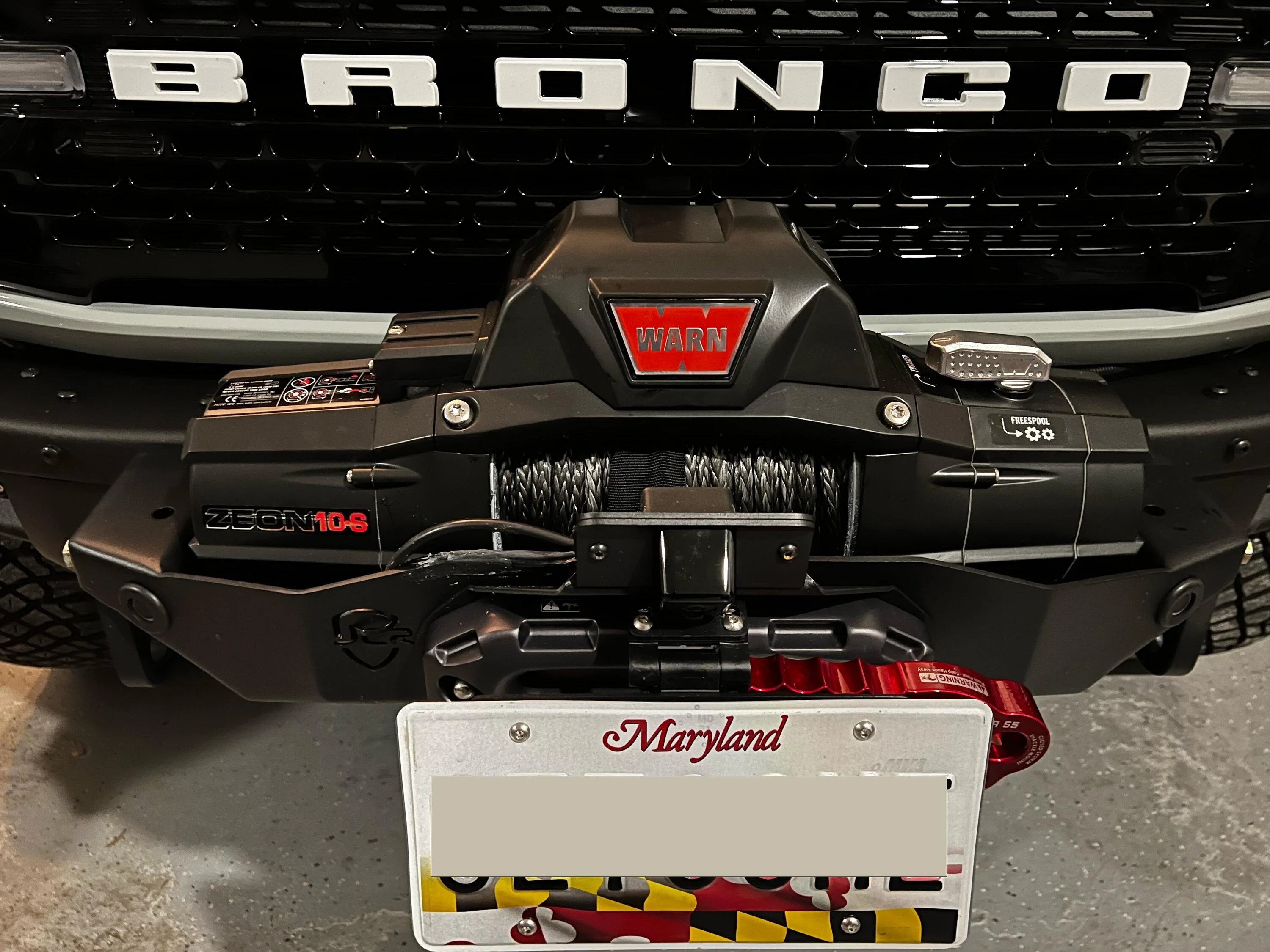 Ford Bronco JCR Offroad Winch Plate/License Plate Bracket/Camera Relo/Zeon 10S Install & Photos plat