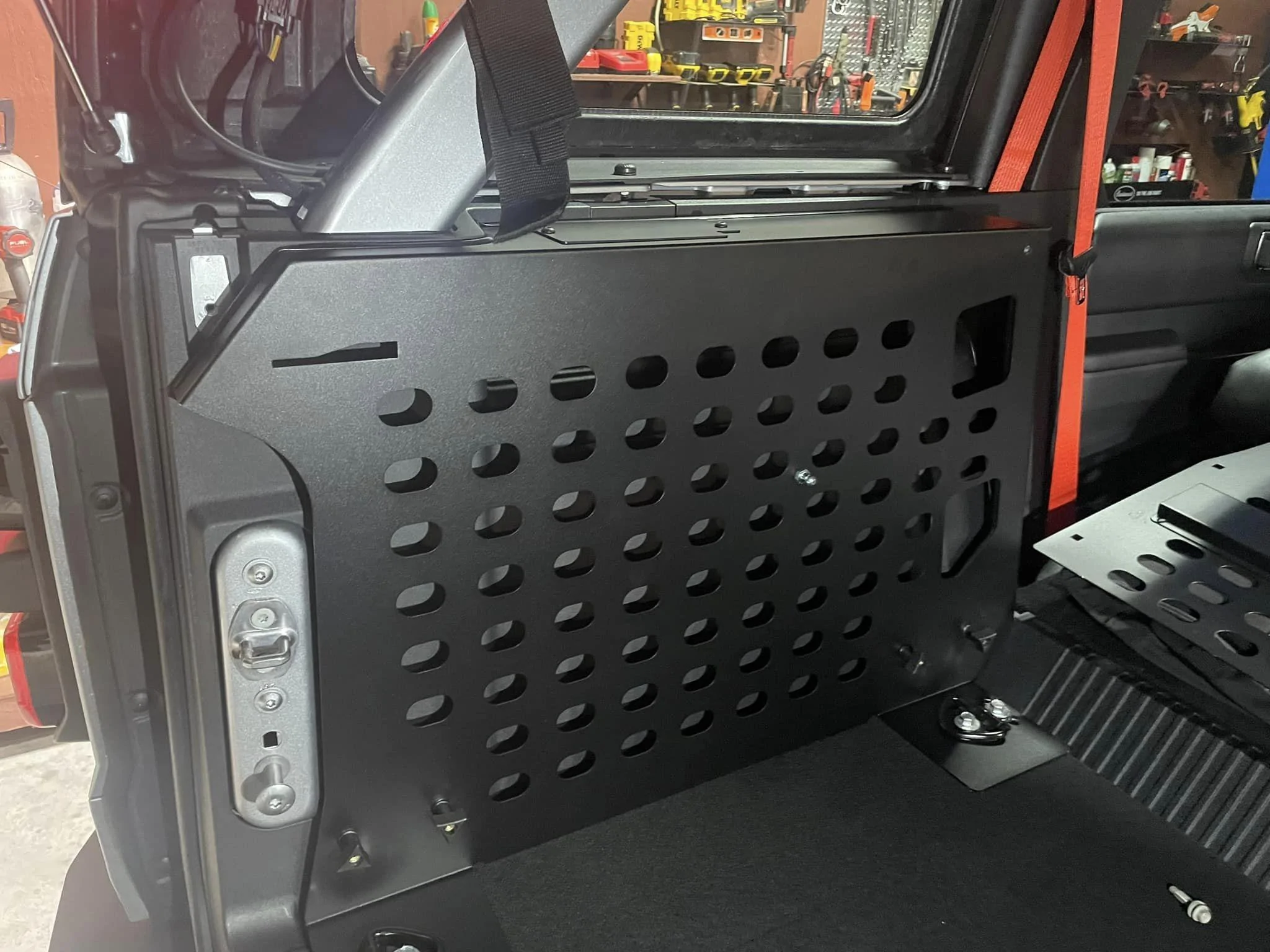 Ford Bronco Installed Ford (Tuffy) Rear Compartment Molle Kit with lid, Tailgate Table & ARB Dual Compressor in my Bronco Raptor drivers rear moll