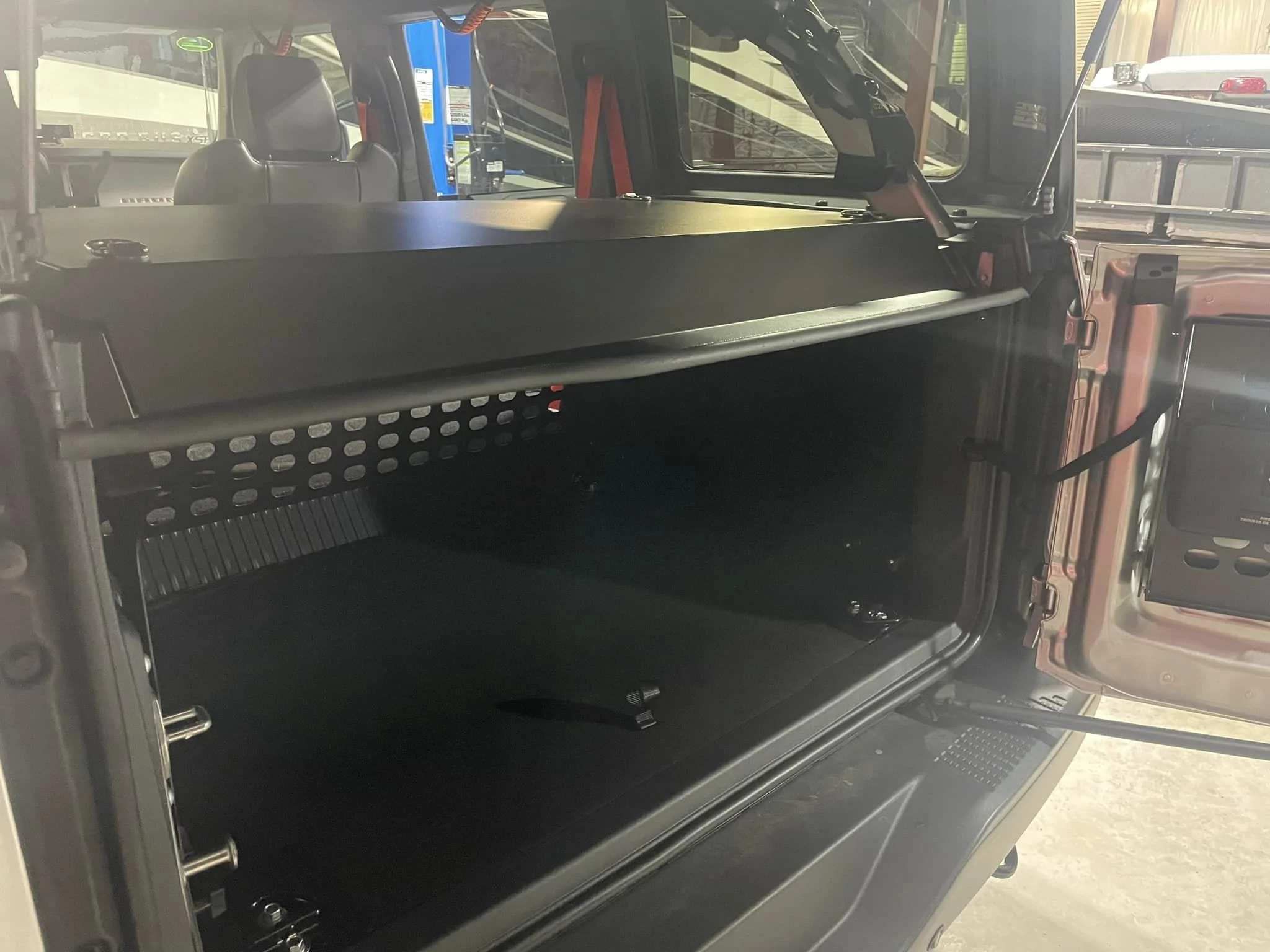 Ford Bronco Installed Ford (Tuffy) Rear Compartment Molle Kit with lid, Tailgate Table & ARB Dual Compressor in my Bronco Raptor molle lid