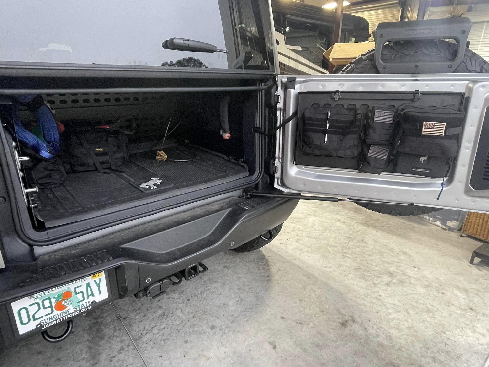 Ford Bronco Installed Ford (Tuffy) Rear Compartment Molle Kit with lid, Tailgate Table & ARB Dual Compressor in my Bronco Raptor molle bags