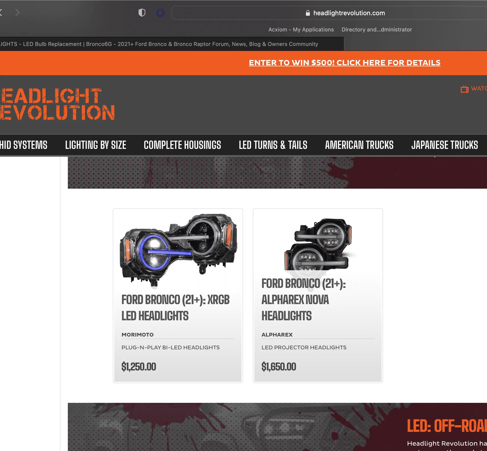 Ford Bronco FRONT HEADLIGHTS - LED Bulb Replacement Screenshot 2023-01-04 at 3.32.40 PM
