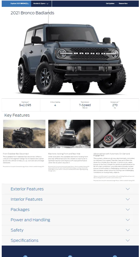 Ford Bronco Ford website down for maintenance bdlnds