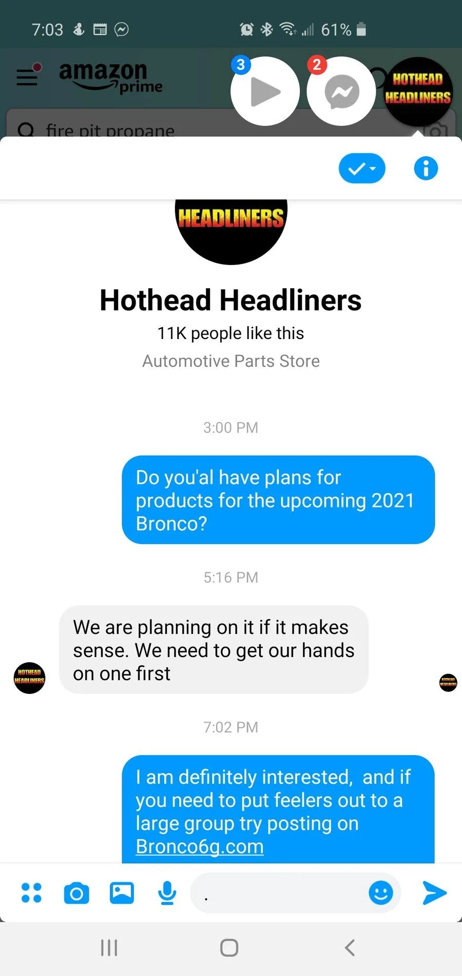 Ford Bronco HotHead Headliners Screenshot_20201006-190333_Amazon Shopping
